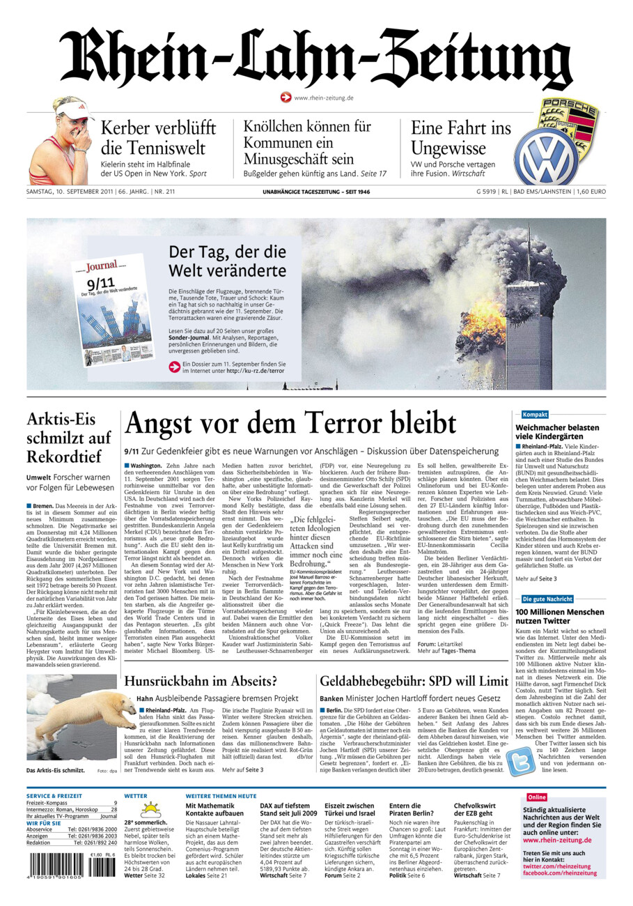 Rhein-Lahn-Zeitung vom Samstag, 10.09.2011