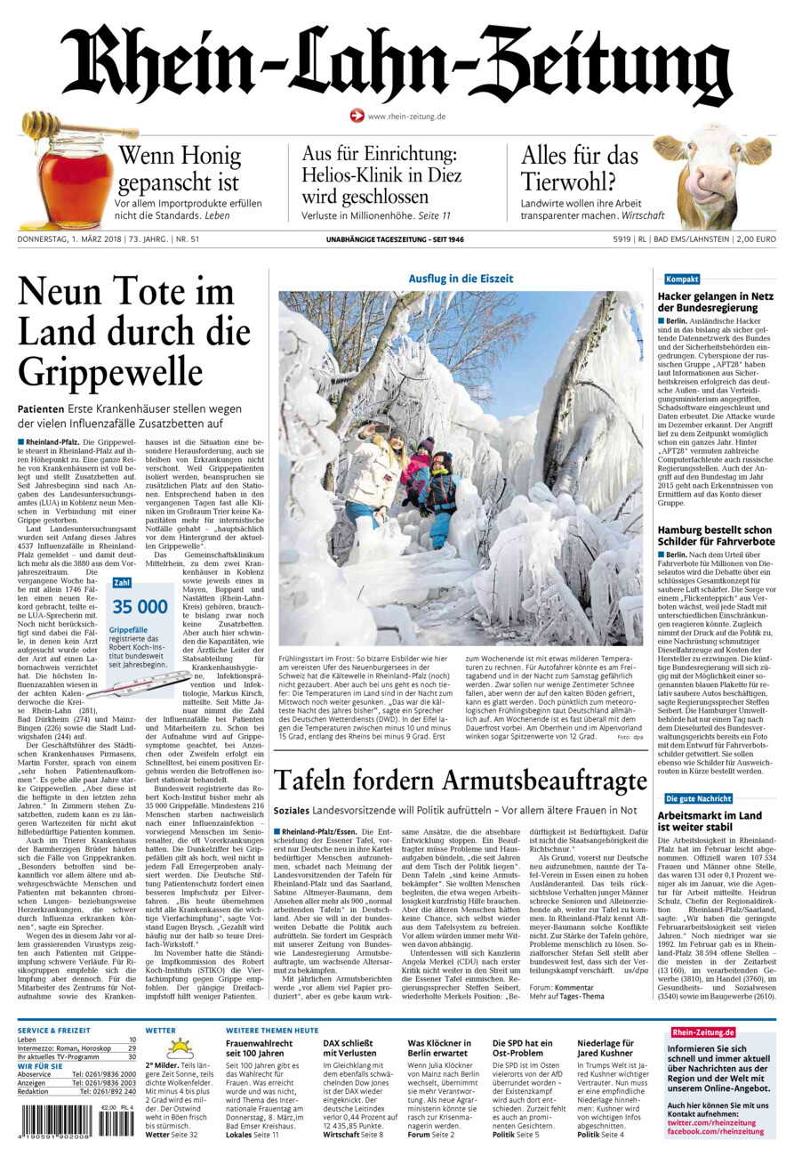 Rhein-Lahn-Zeitung vom Donnerstag, 01.03.2018
