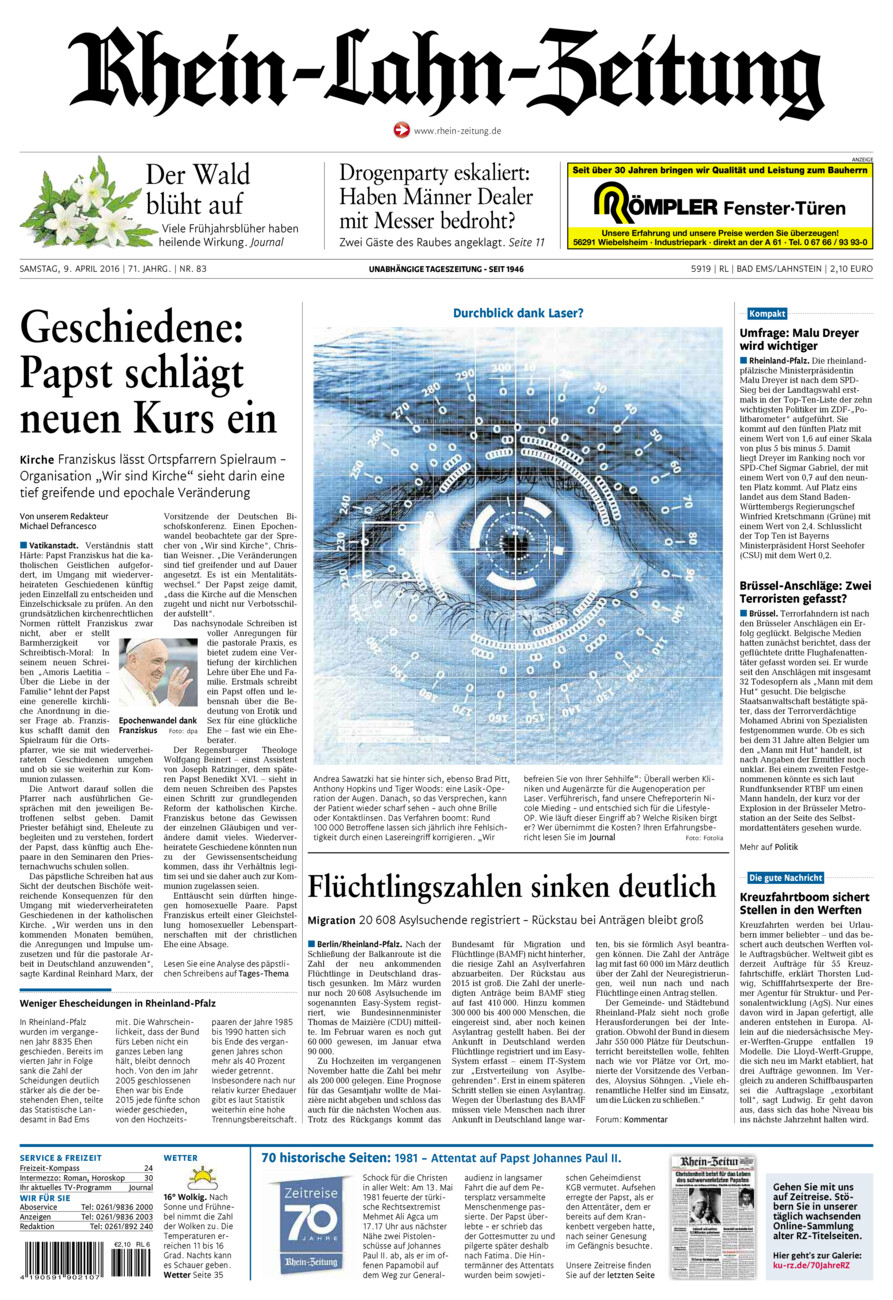 Rhein-Lahn-Zeitung vom Samstag, 09.04.2016