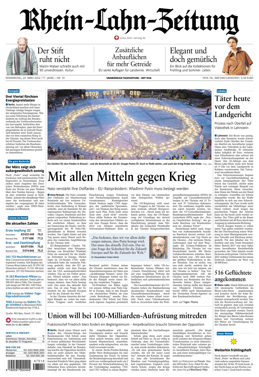 Rhein-Lahn-Zeitung vom Donnerstag, 24.03.2022