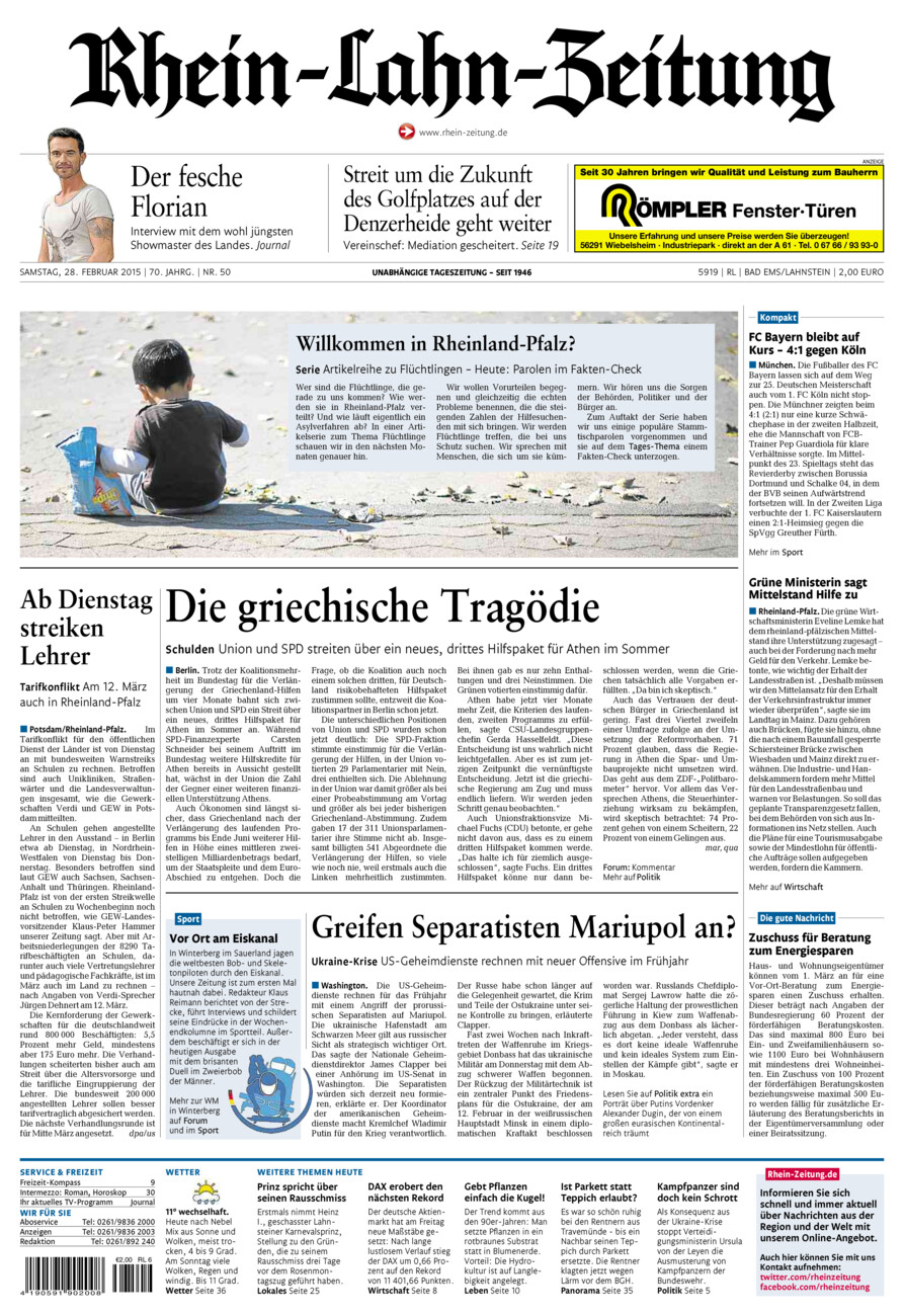Rhein-Lahn-Zeitung vom Samstag, 28.02.2015