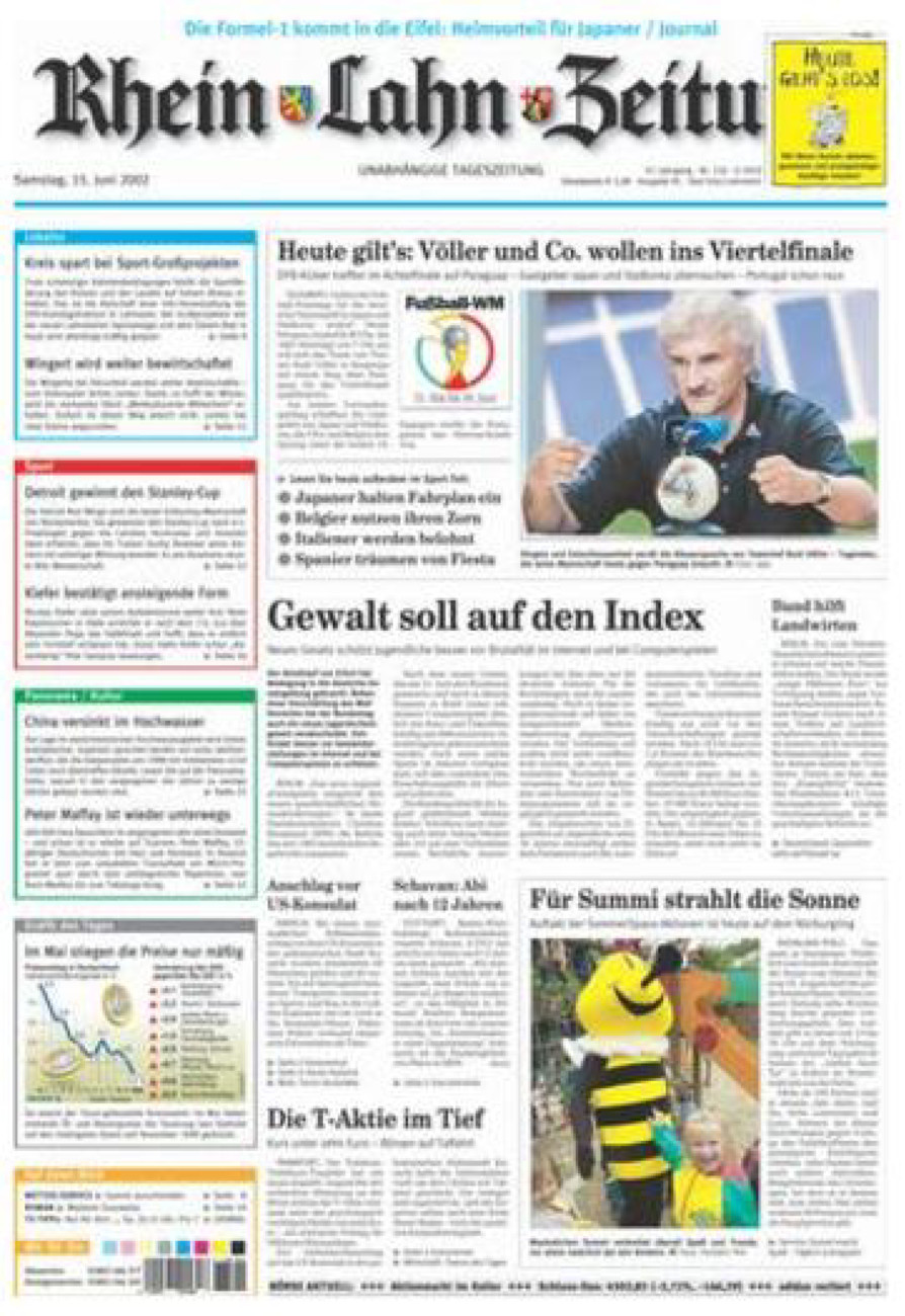 Rhein-Lahn-Zeitung vom Samstag, 15.06.2002