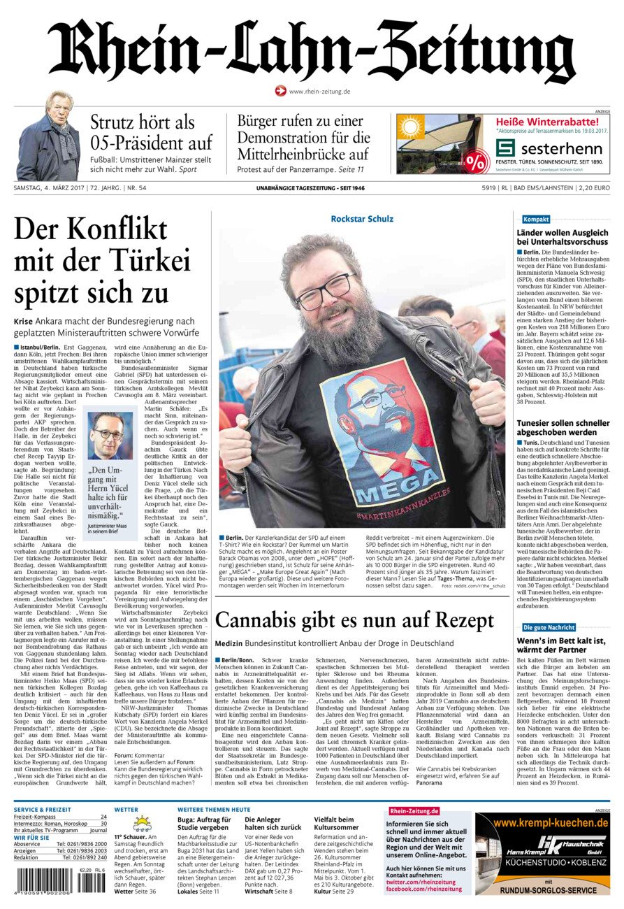 Rhein-Lahn-Zeitung vom Samstag, 04.03.2017