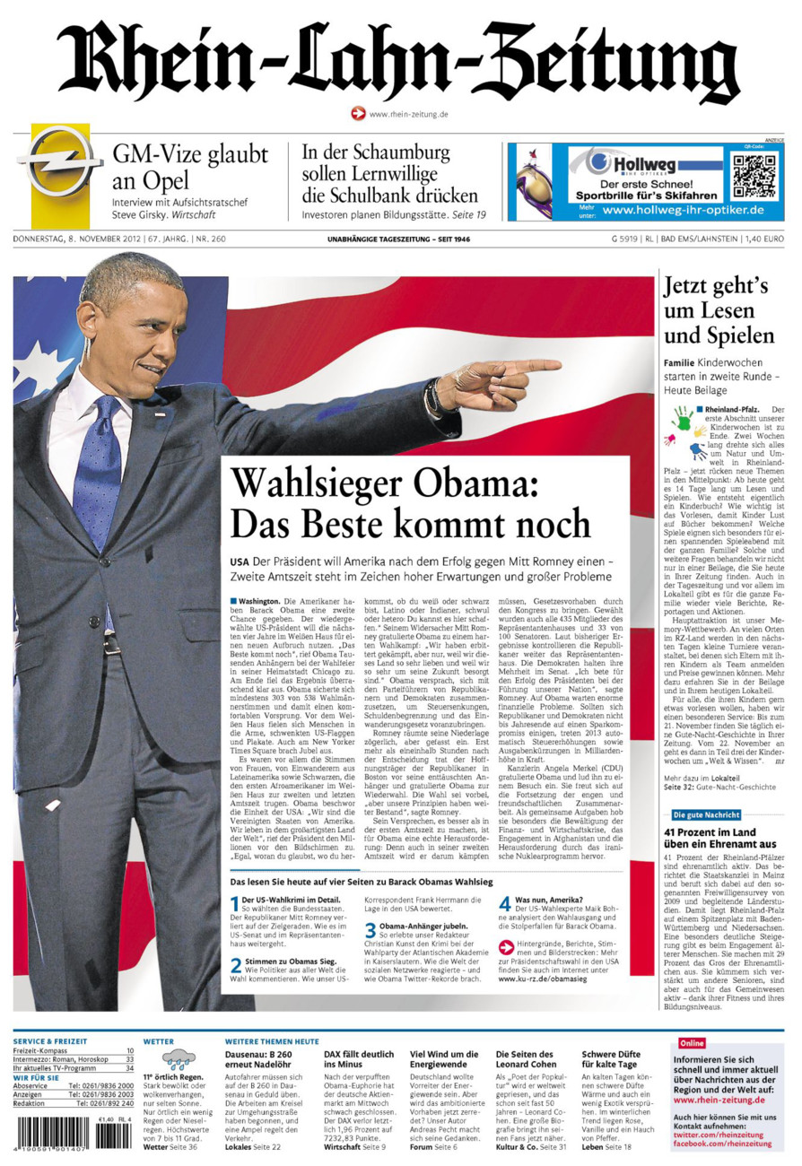Rhein-Lahn-Zeitung vom Donnerstag, 08.11.2012