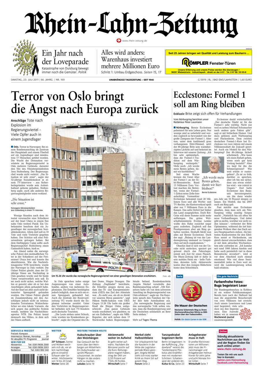 Rhein-Lahn-Zeitung vom Samstag, 23.07.2011