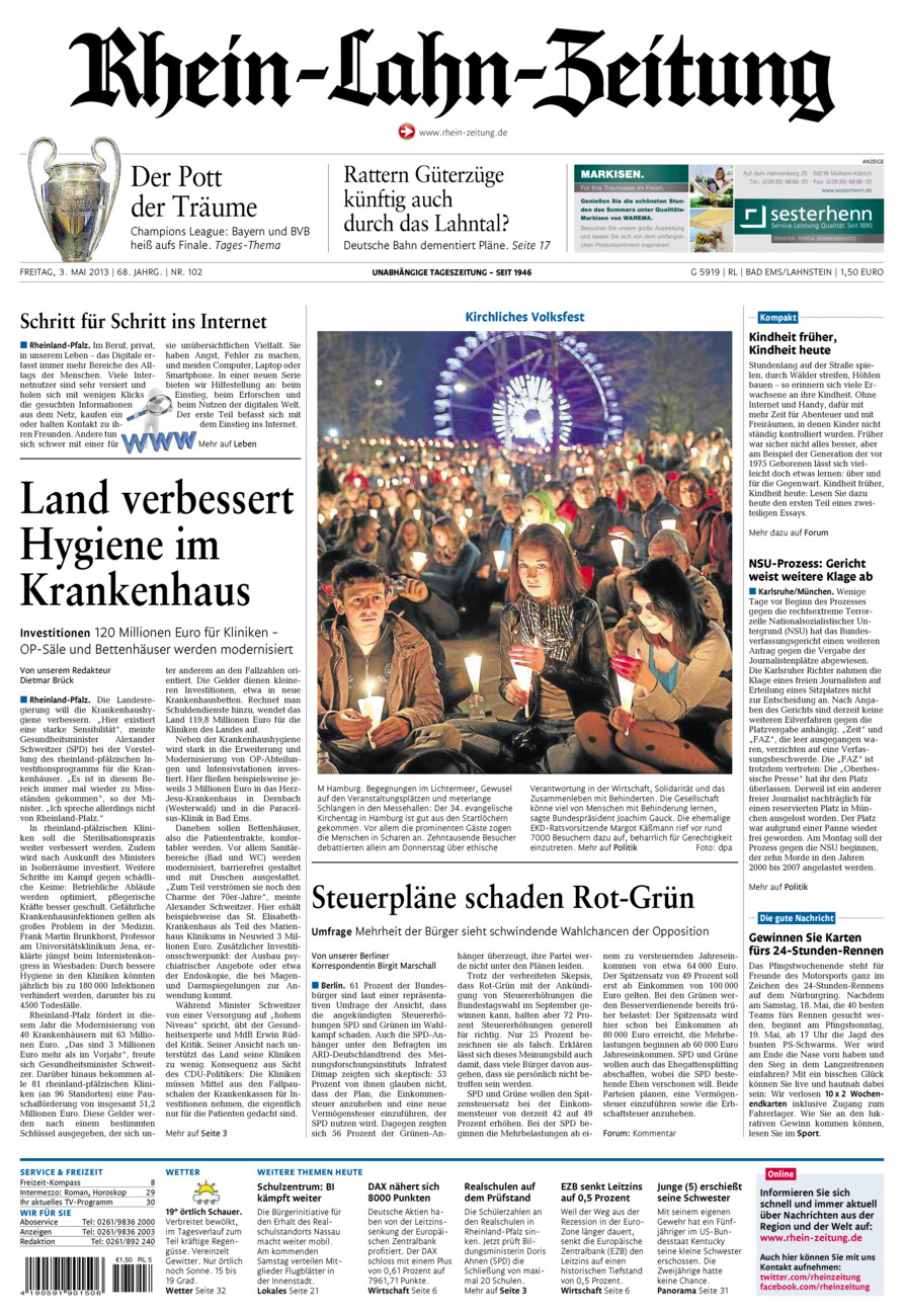 Rhein-Lahn-Zeitung vom Freitag, 03.05.2013
