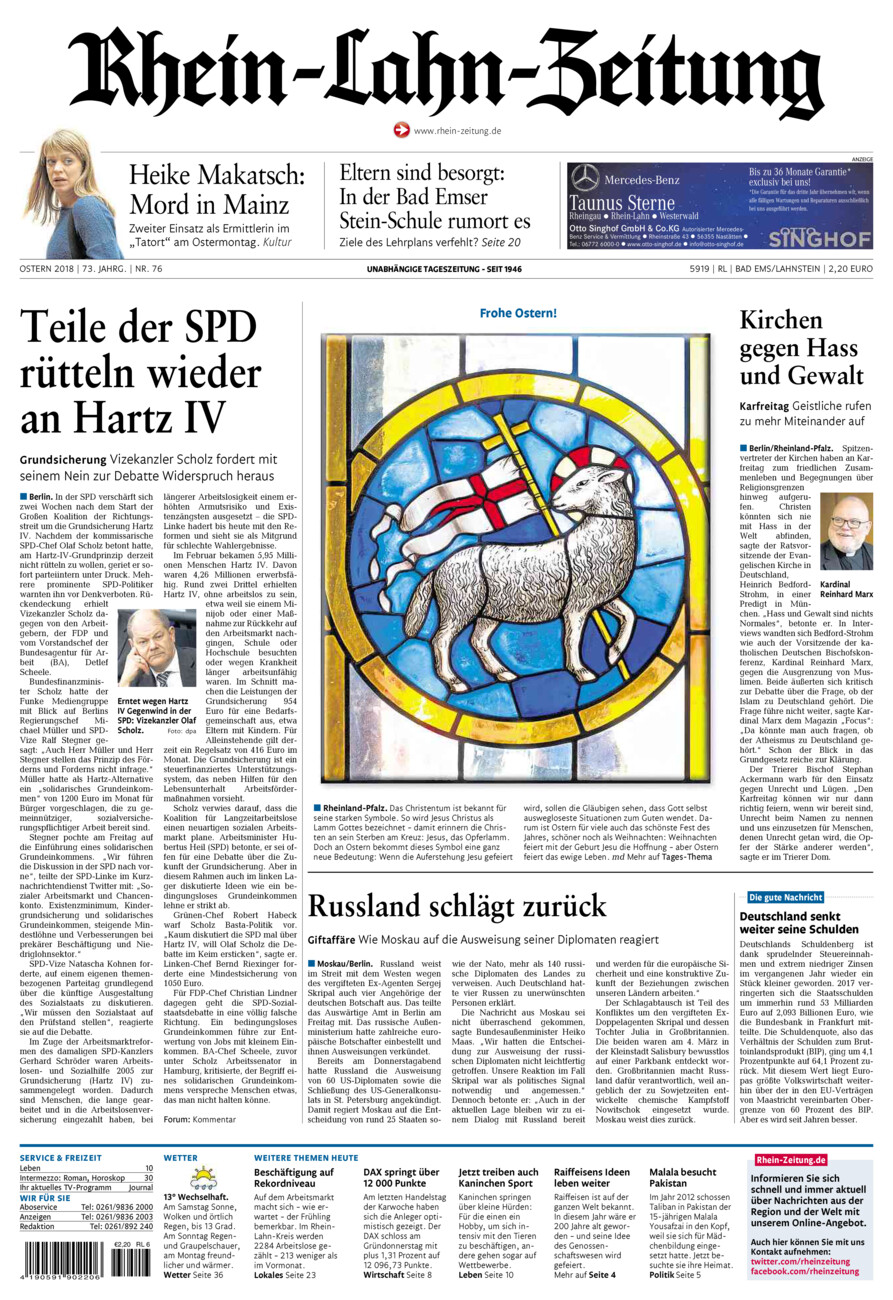 Rhein-Lahn-Zeitung vom Samstag, 31.03.2018