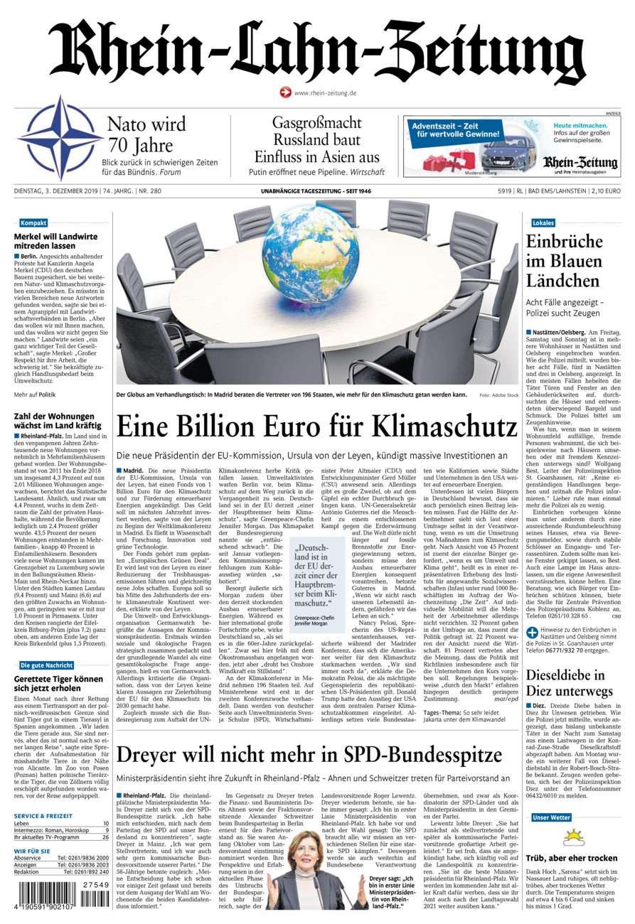 Rhein-Lahn-Zeitung vom Dienstag, 03.12.2019