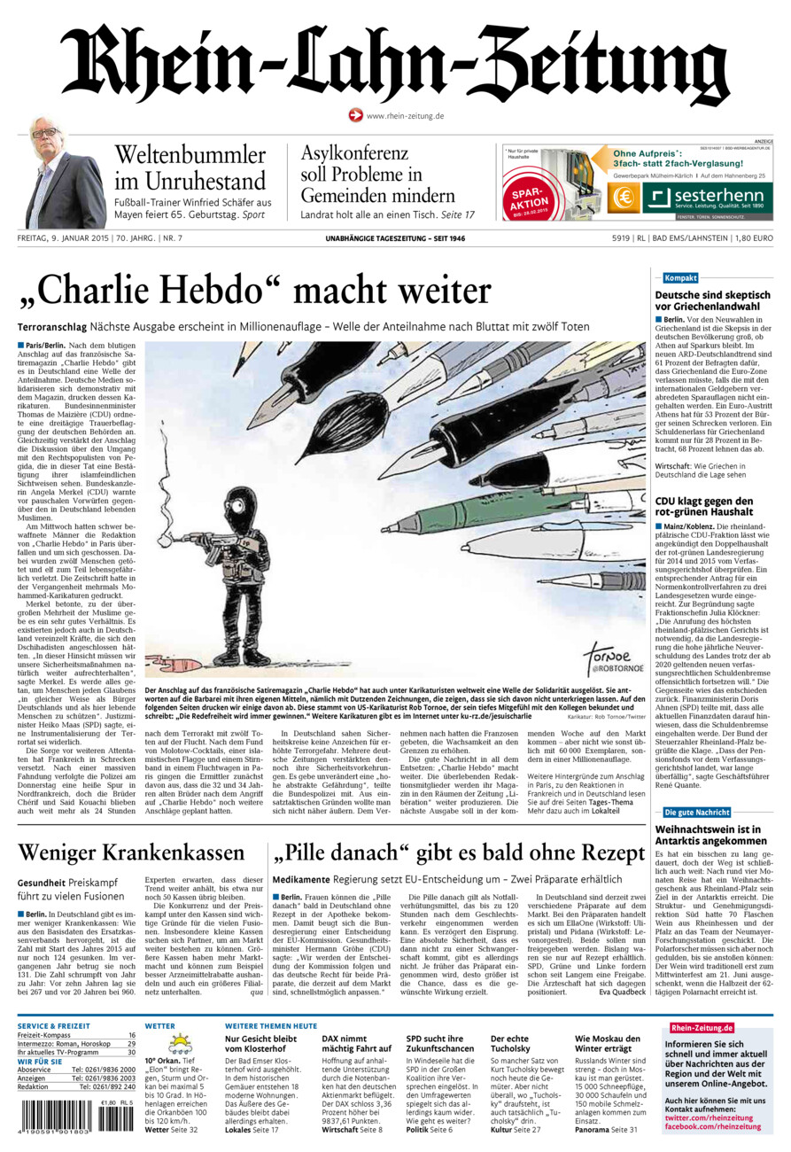 Rhein-Lahn-Zeitung vom Freitag, 09.01.2015