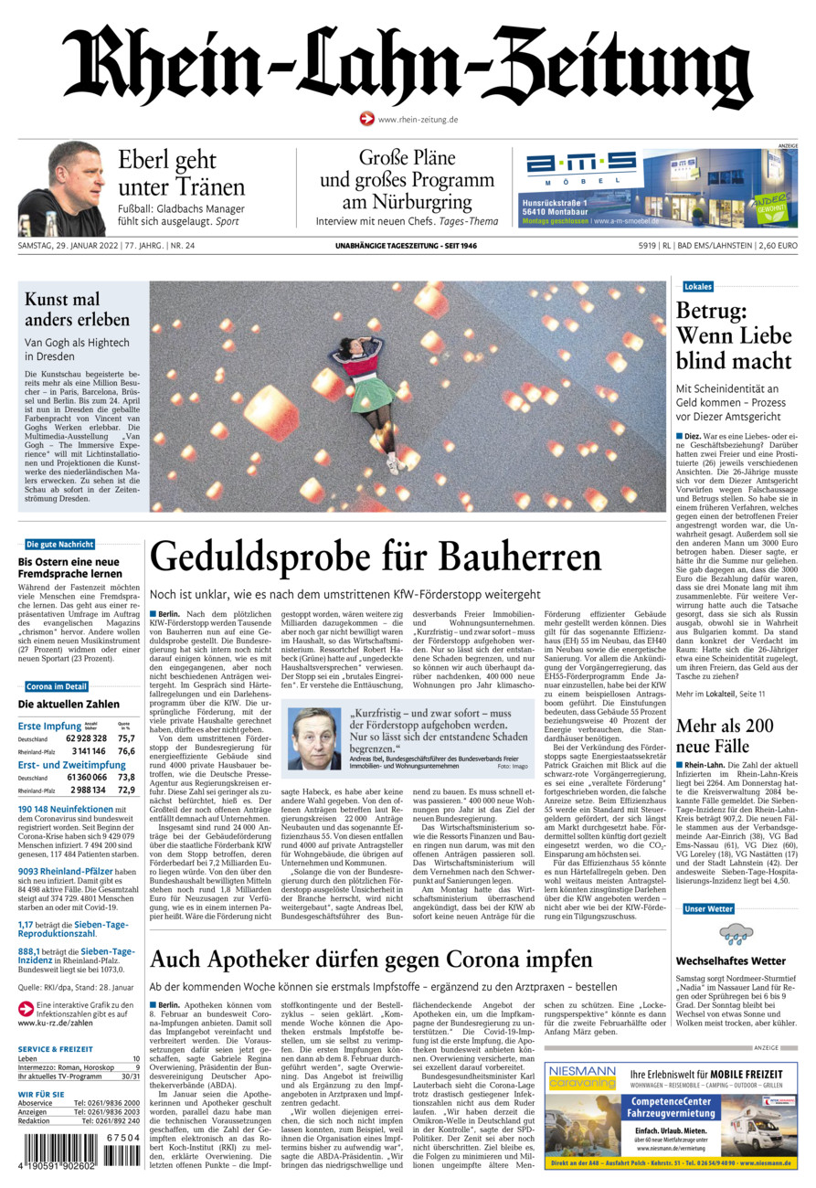 Rhein-Lahn-Zeitung vom Samstag, 29.01.2022