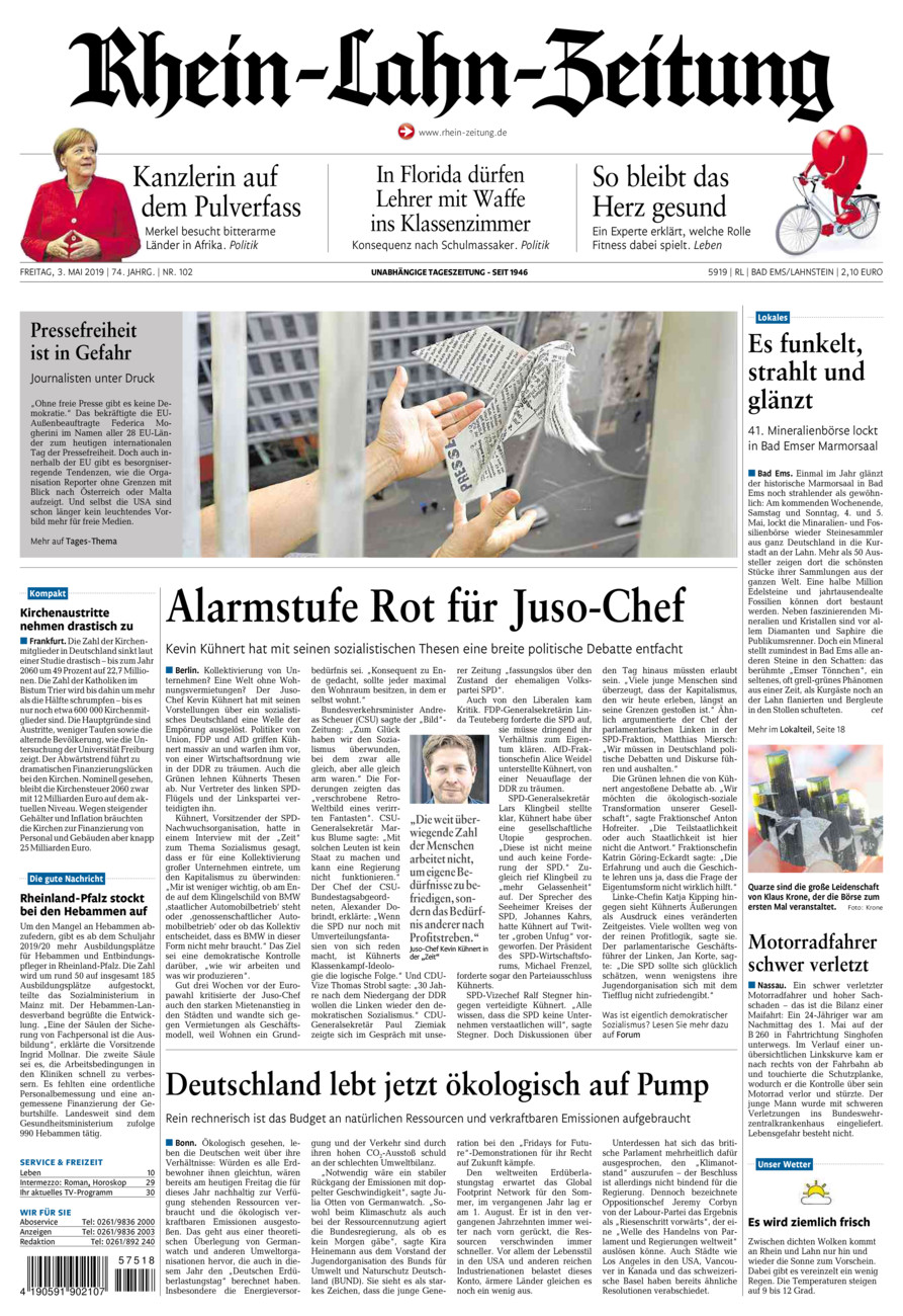 Rhein-Lahn-Zeitung vom Freitag, 03.05.2019