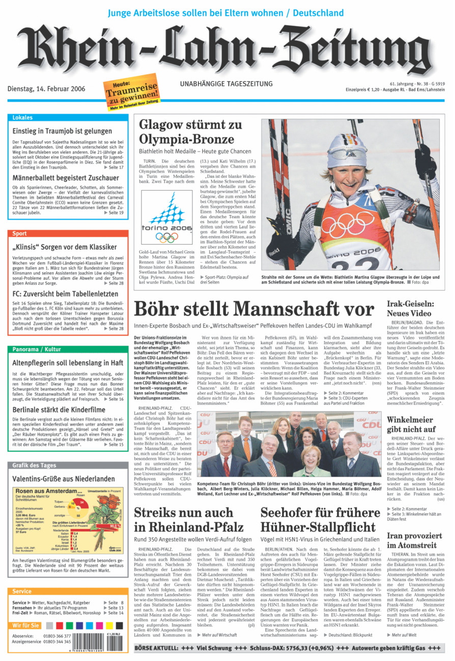 Rhein-Lahn-Zeitung vom Dienstag, 14.02.2006