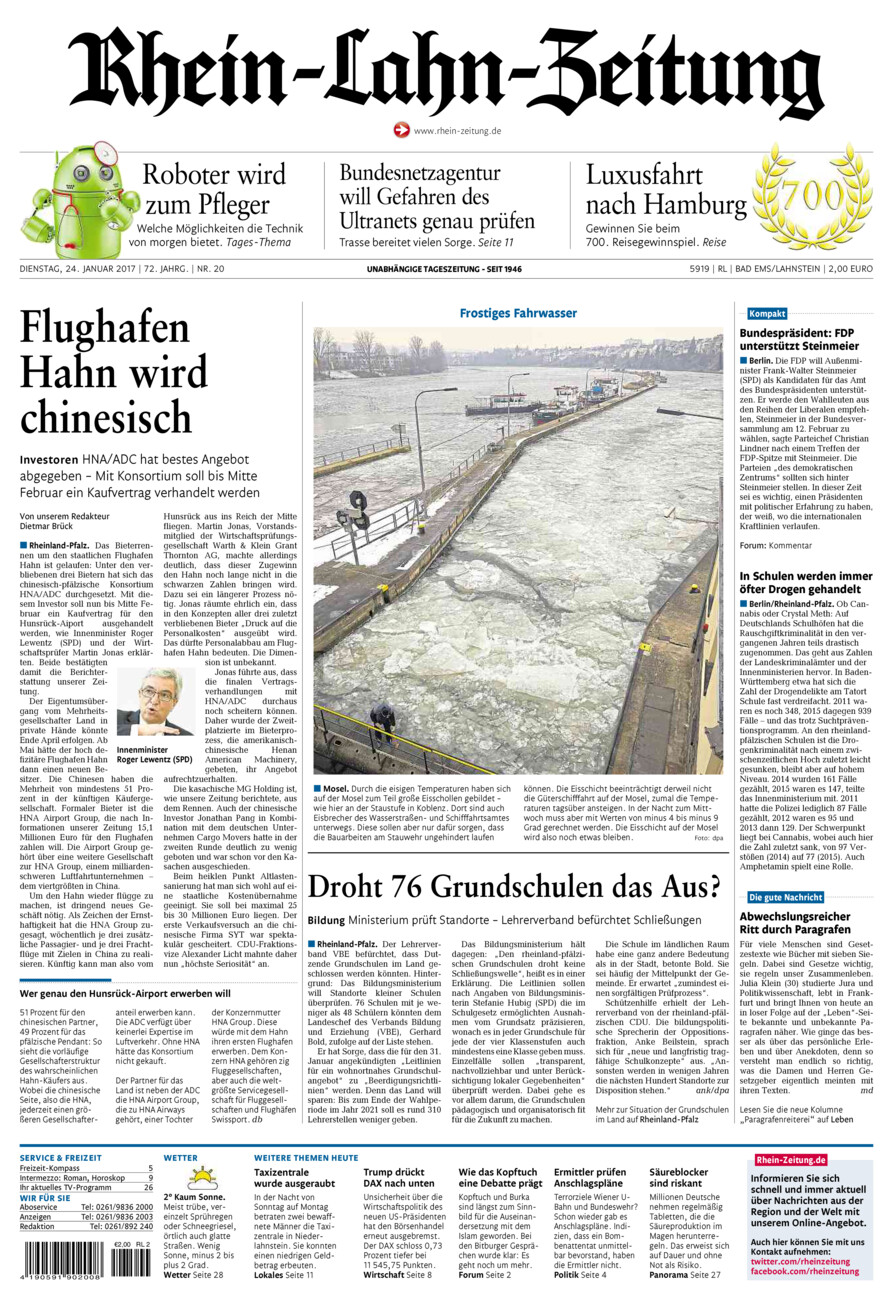 Rhein-Lahn-Zeitung vom Dienstag, 24.01.2017