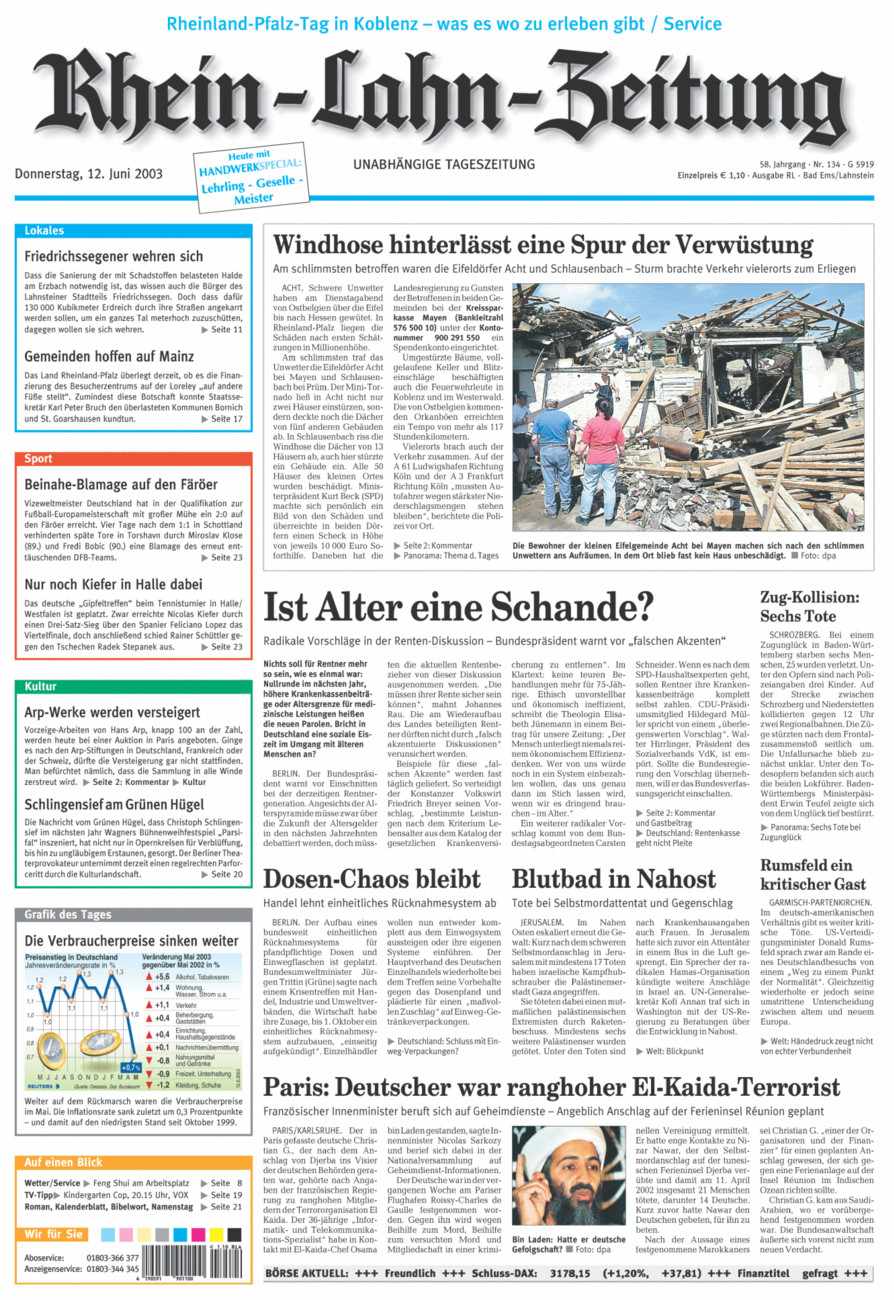 Rhein-Lahn-Zeitung vom Donnerstag, 12.06.2003