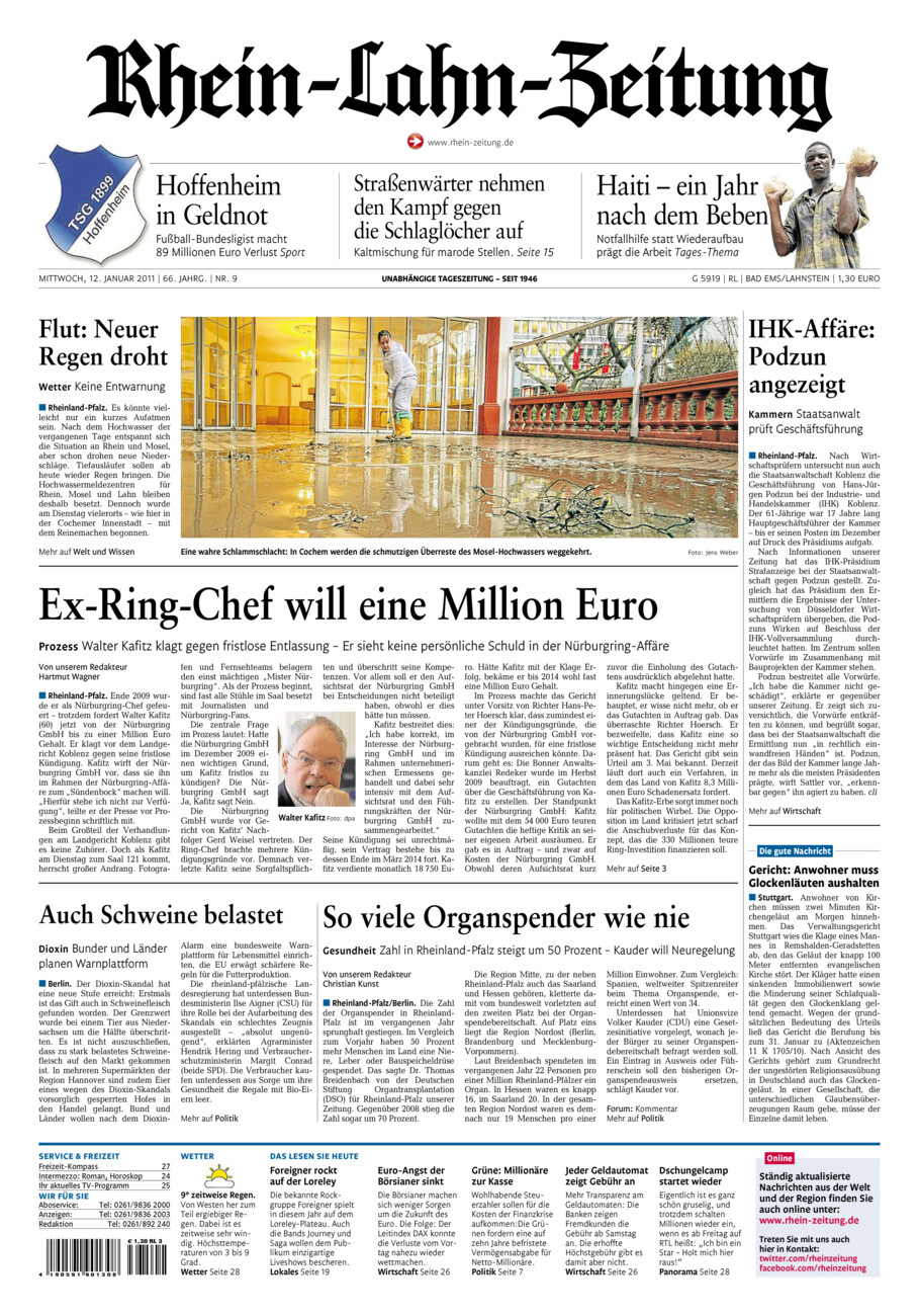 Rhein-Lahn-Zeitung vom Mittwoch, 12.01.2011