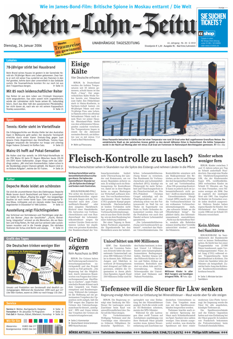 Rhein-Lahn-Zeitung vom Dienstag, 24.01.2006