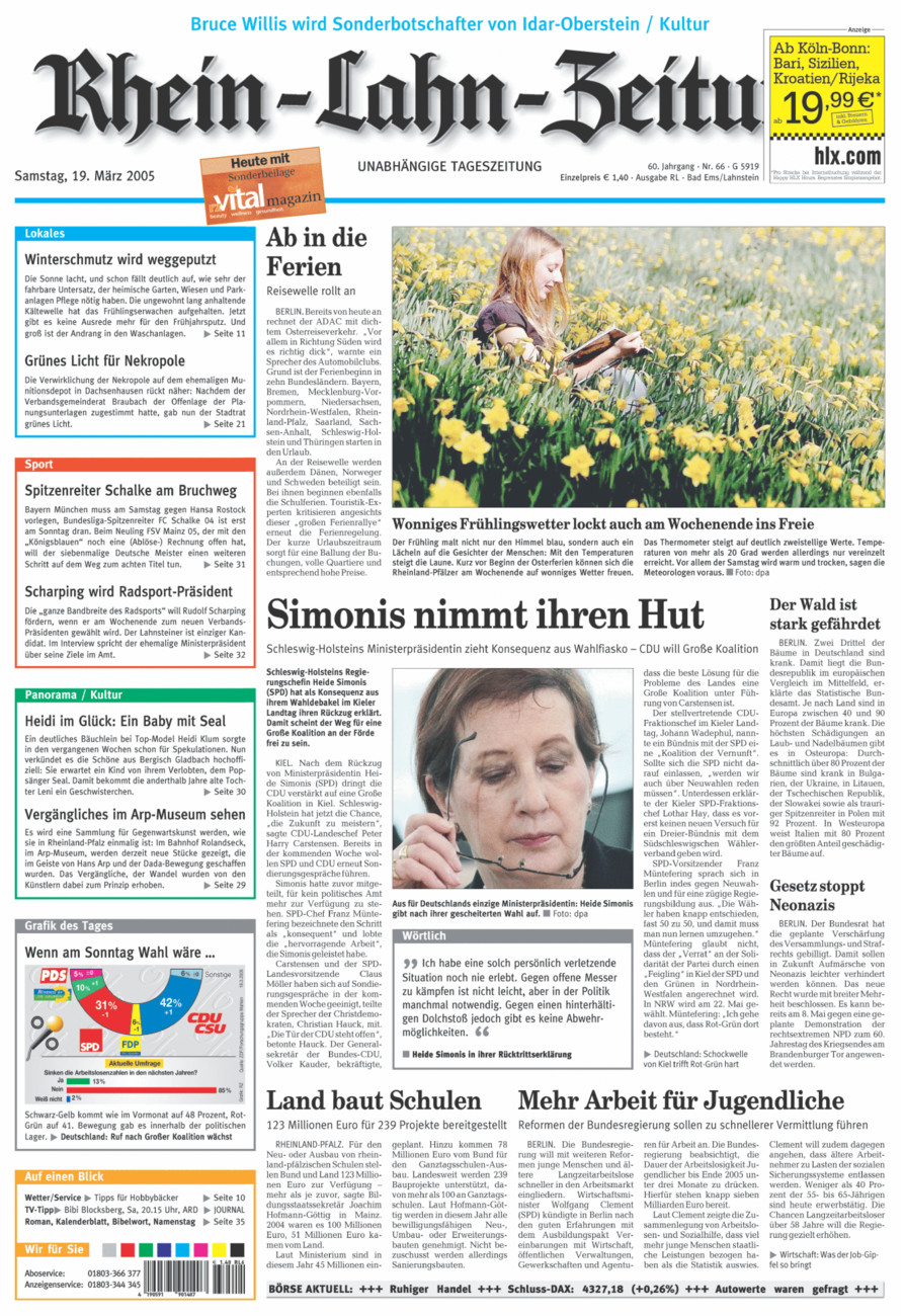 Rhein-Lahn-Zeitung vom Samstag, 19.03.2005