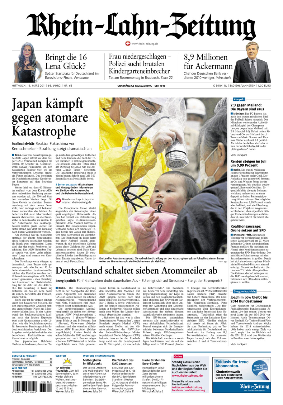 Rhein-Lahn-Zeitung vom Mittwoch, 16.03.2011