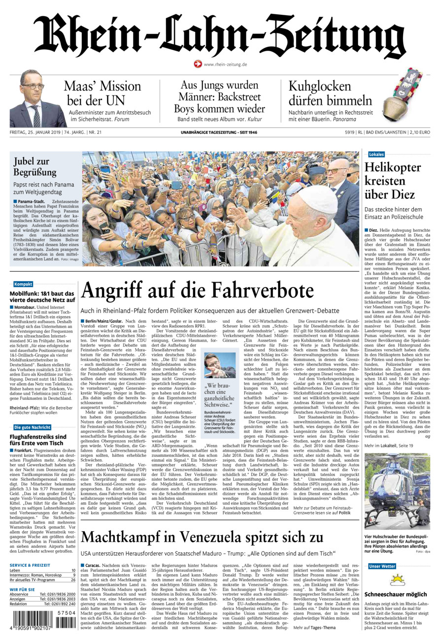 Rhein-Lahn-Zeitung vom Freitag, 25.01.2019
