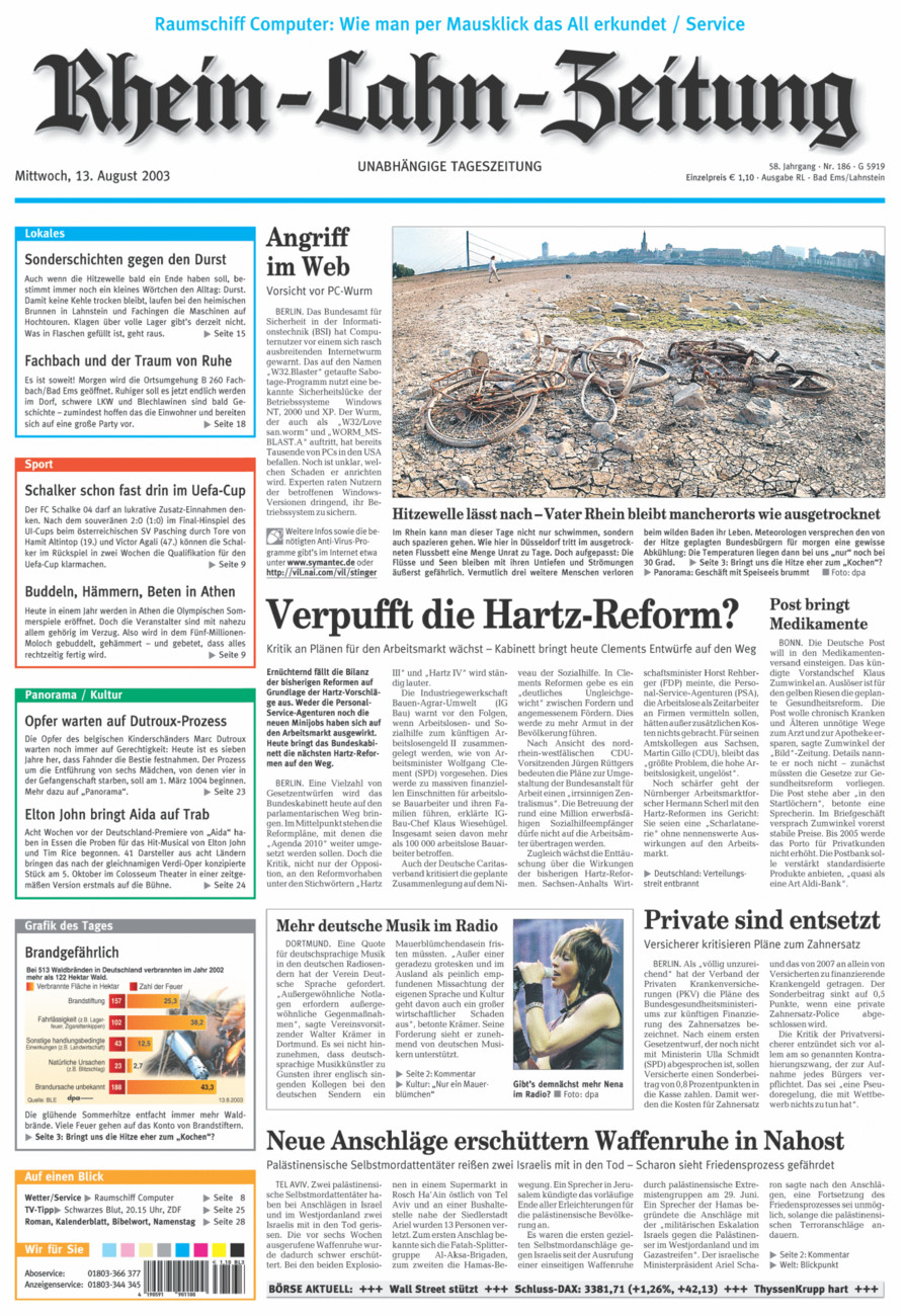 Rhein-Lahn-Zeitung vom Mittwoch, 13.08.2003