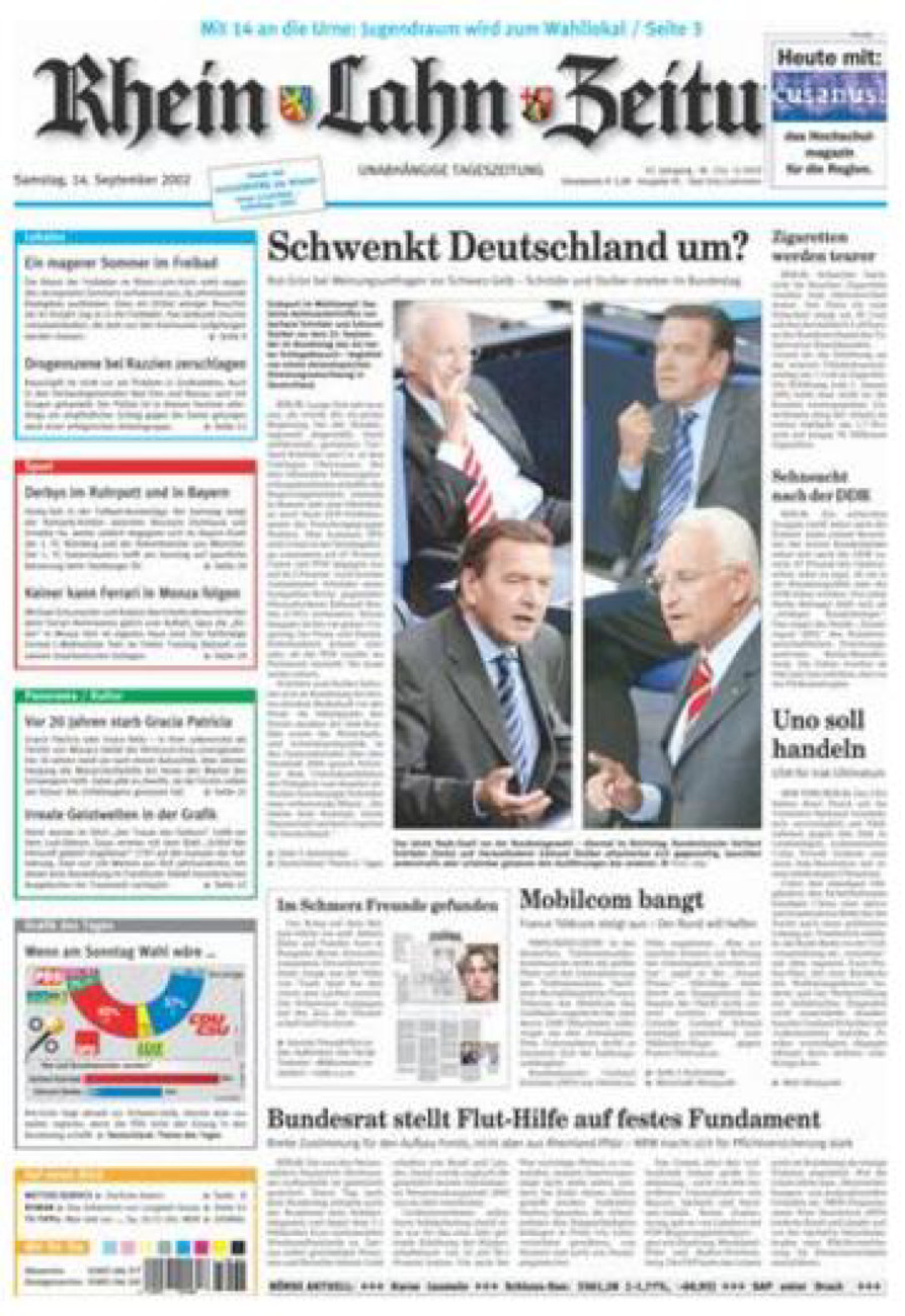 Rhein-Lahn-Zeitung vom Samstag, 14.09.2002