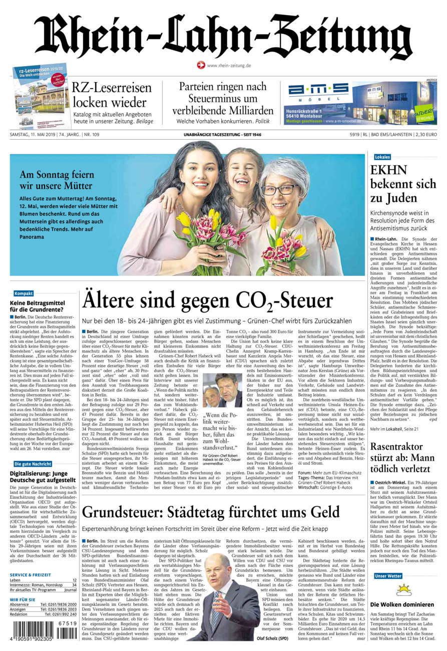 Rhein-Lahn-Zeitung vom Samstag, 11.05.2019