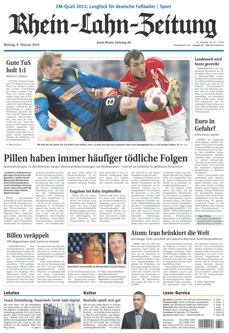 Rhein-Lahn-Zeitung vom Montag, 08.02.2010