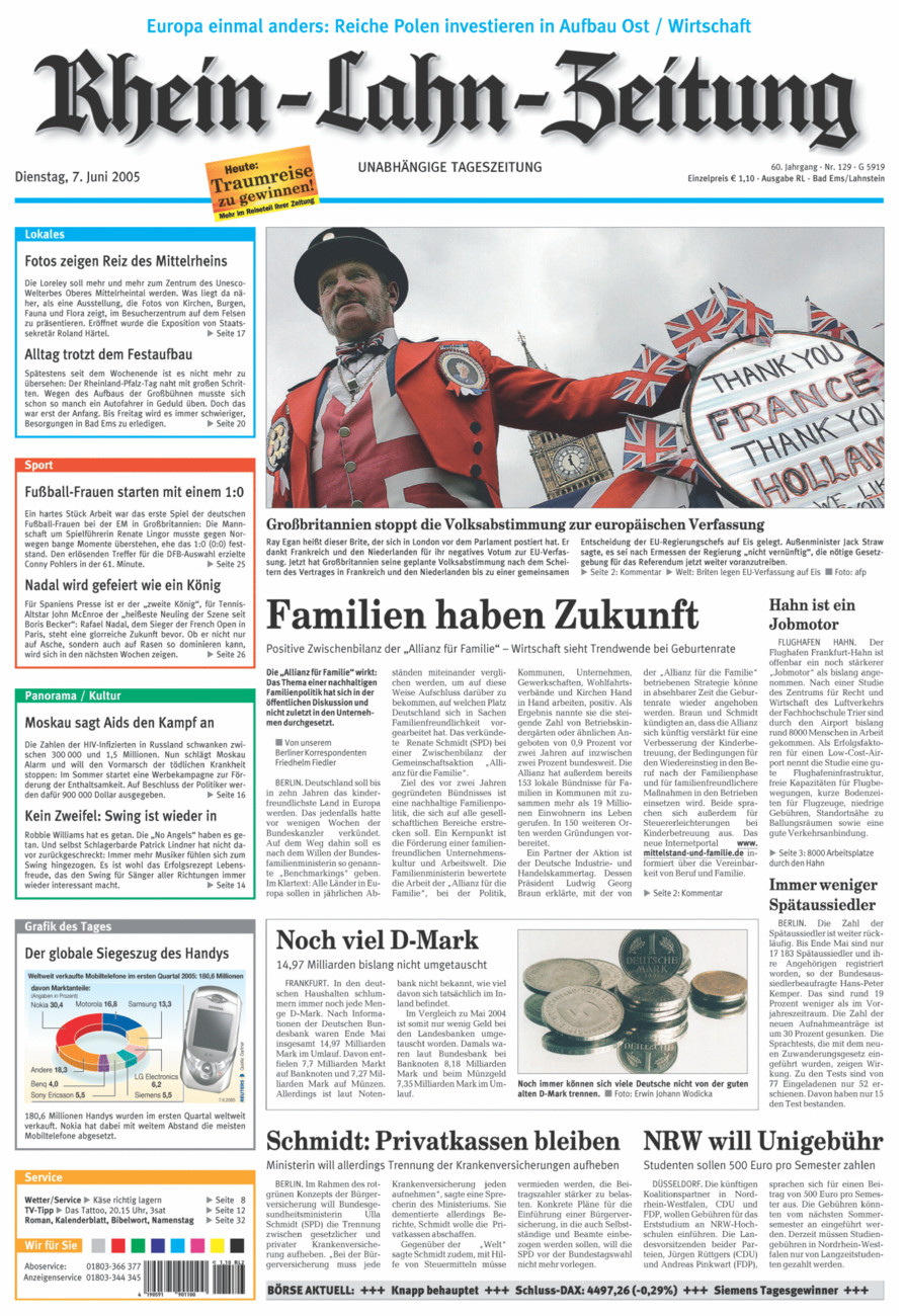 Rhein-Lahn-Zeitung vom Dienstag, 07.06.2005
