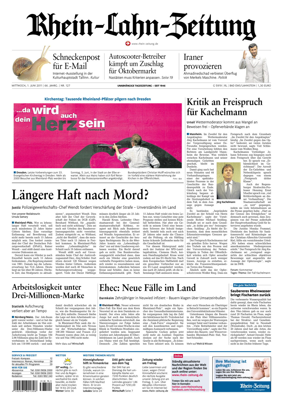 Rhein-Lahn-Zeitung vom Mittwoch, 01.06.2011