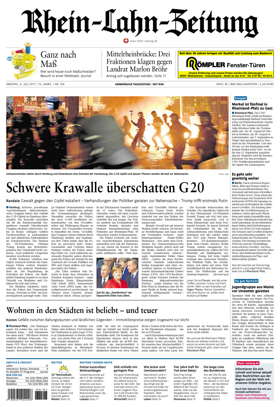 Rhein-Lahn-Zeitung vom Samstag, 08.07.2017