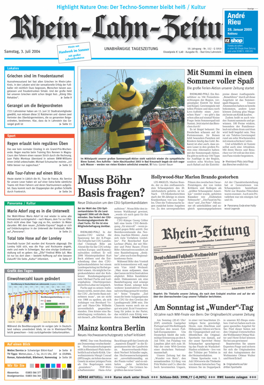 Rhein-Lahn-Zeitung vom Samstag, 03.07.2004