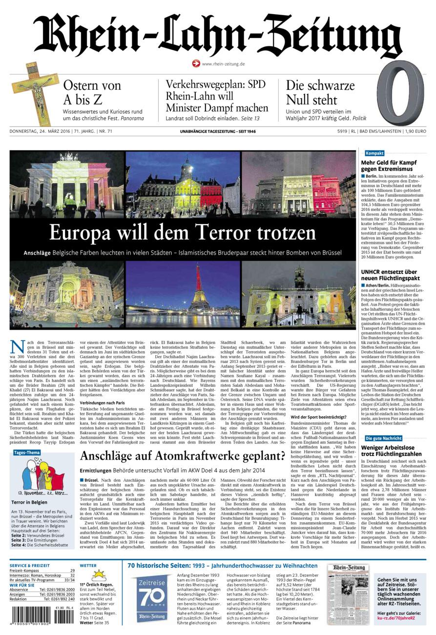 Rhein-Lahn-Zeitung vom Donnerstag, 24.03.2016