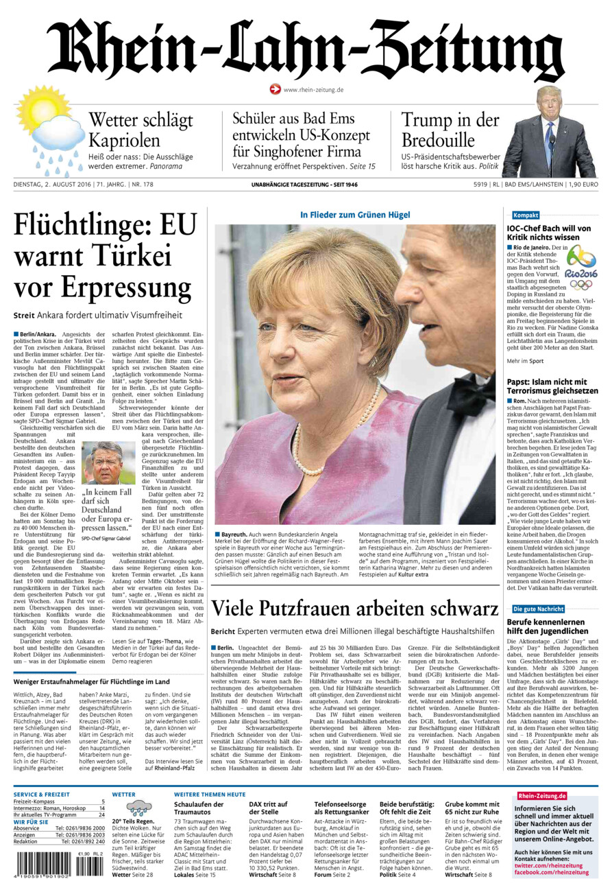 Rhein-Lahn-Zeitung vom Dienstag, 02.08.2016