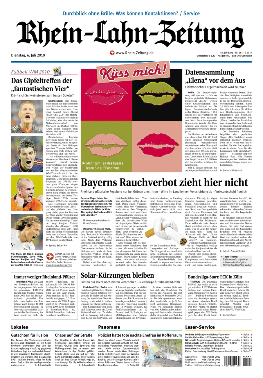 Rhein-Lahn-Zeitung vom Dienstag, 06.07.2010
