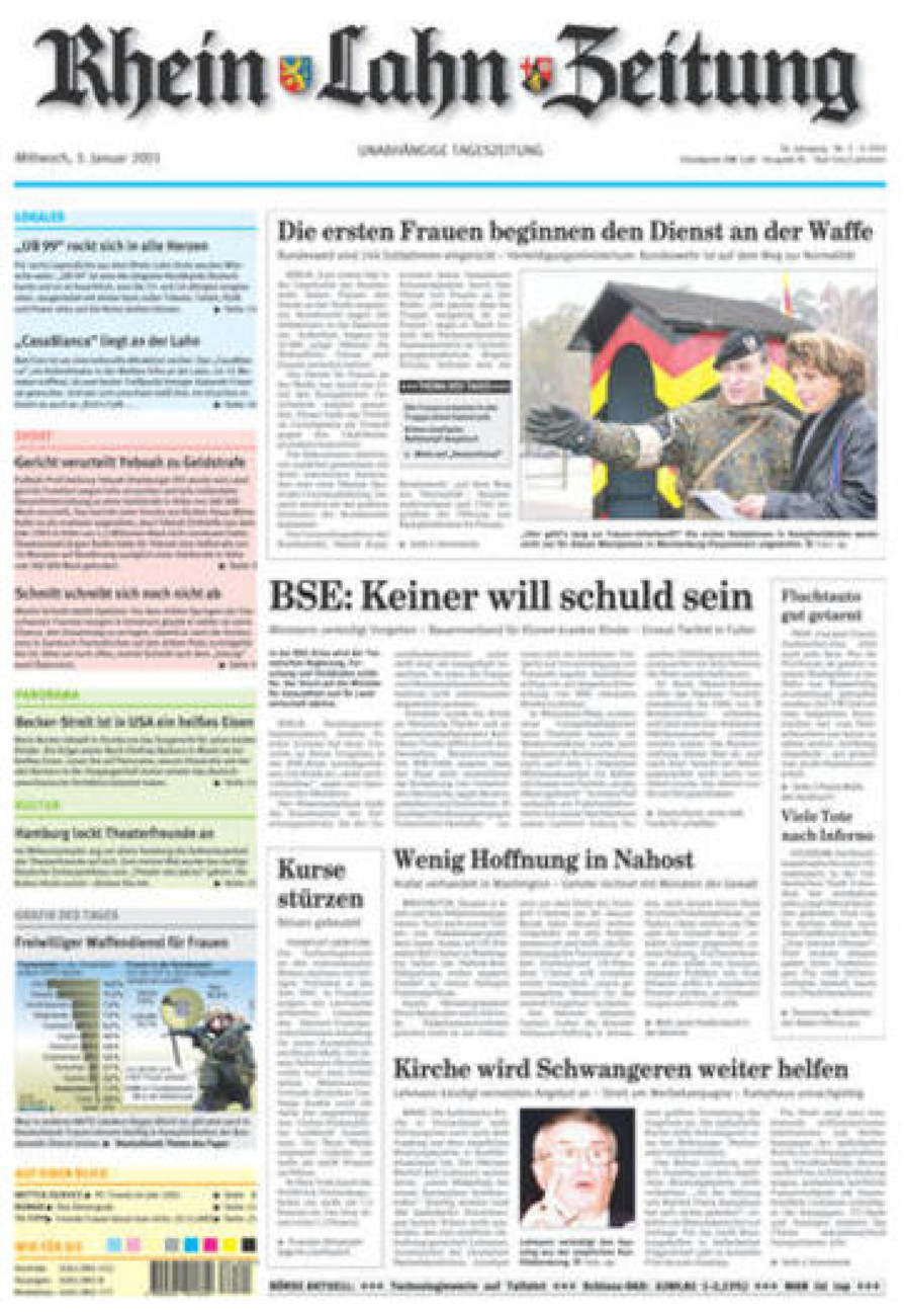 Rhein-Lahn-Zeitung vom Mittwoch, 03.01.2001