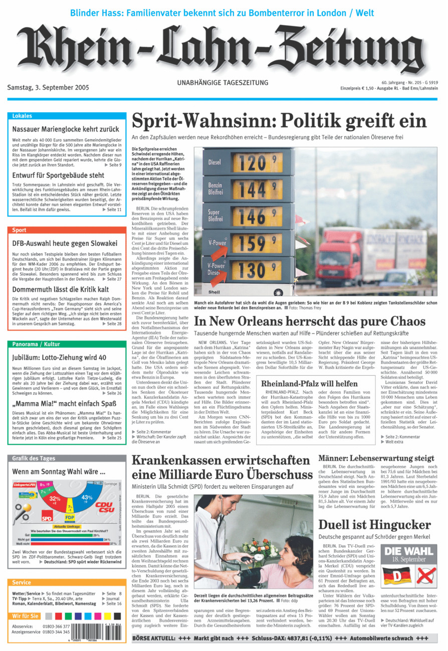 Rhein-Lahn-Zeitung vom Samstag, 03.09.2005