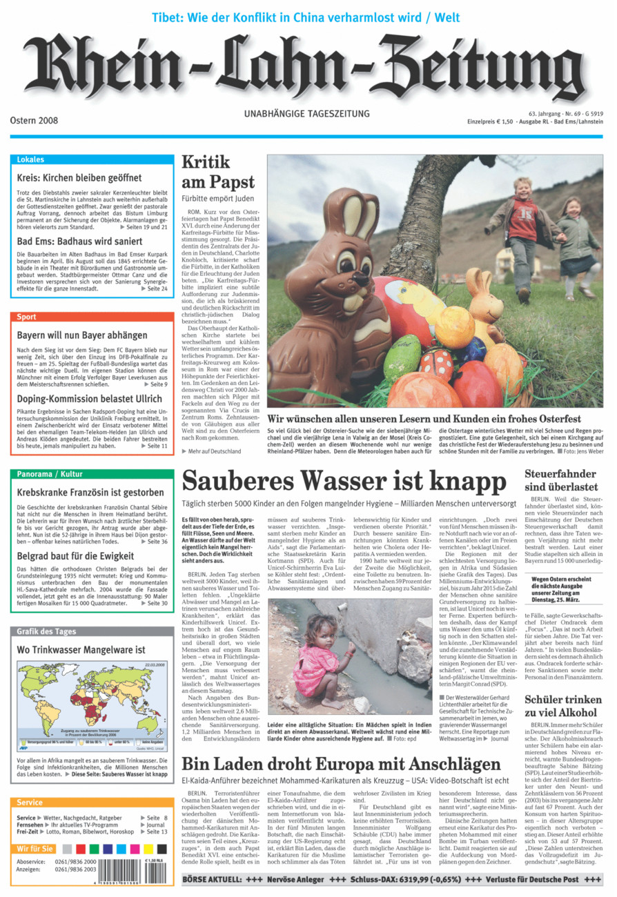Rhein-Lahn-Zeitung vom Samstag, 22.03.2008