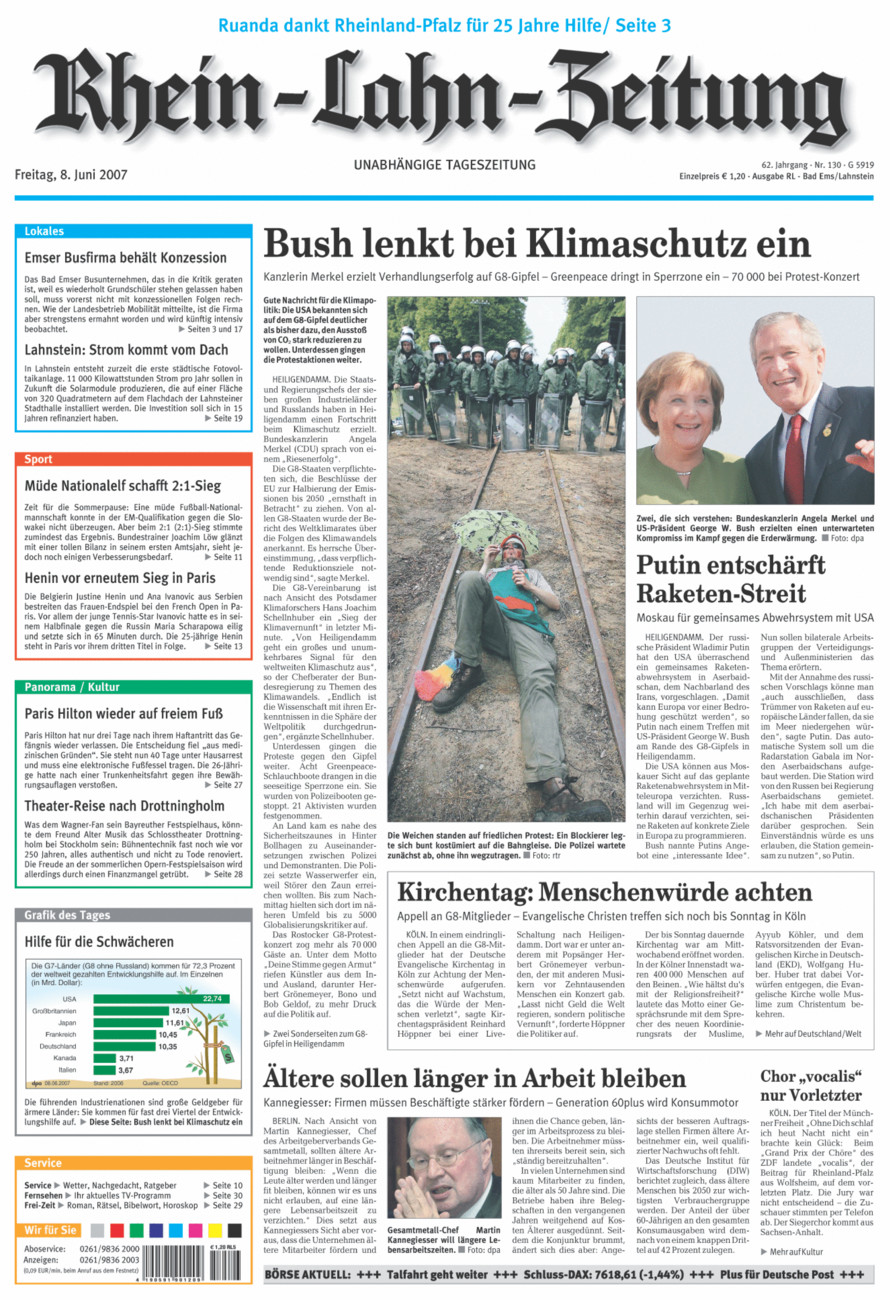 Rhein-Lahn-Zeitung vom Freitag, 08.06.2007