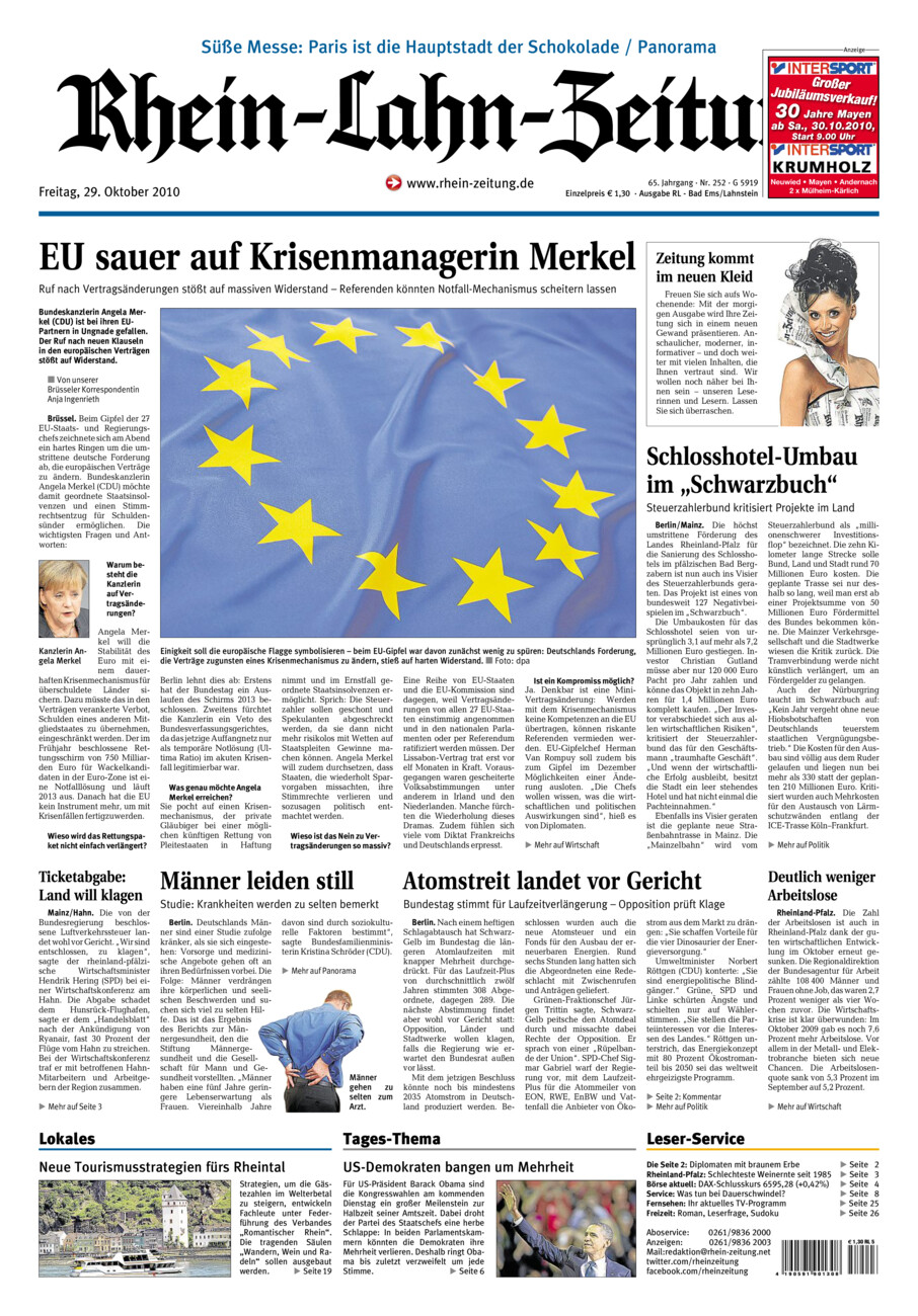 Rhein-Lahn-Zeitung vom Freitag, 29.10.2010