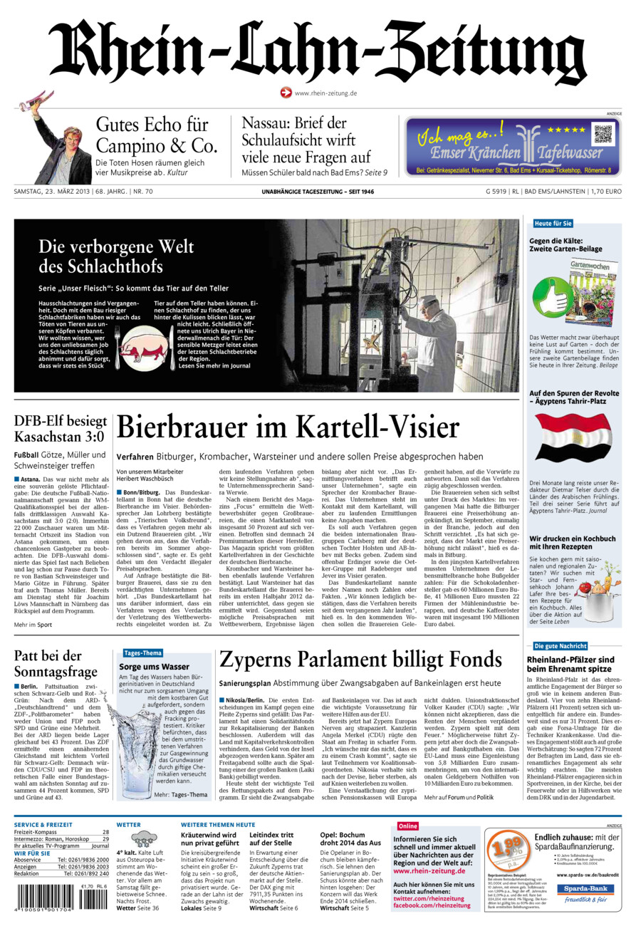 Rhein-Lahn-Zeitung vom Samstag, 23.03.2013