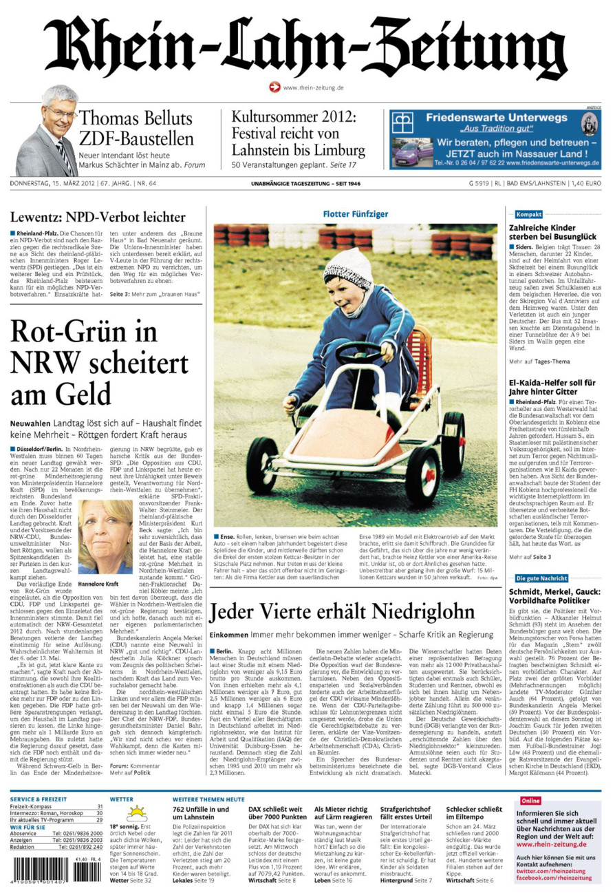 Rhein-Lahn-Zeitung vom Donnerstag, 15.03.2012