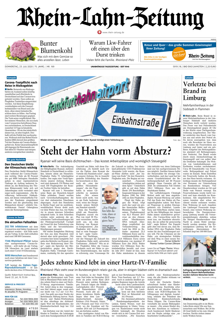 Rhein-Lahn-Zeitung vom Donnerstag, 23.07.2020