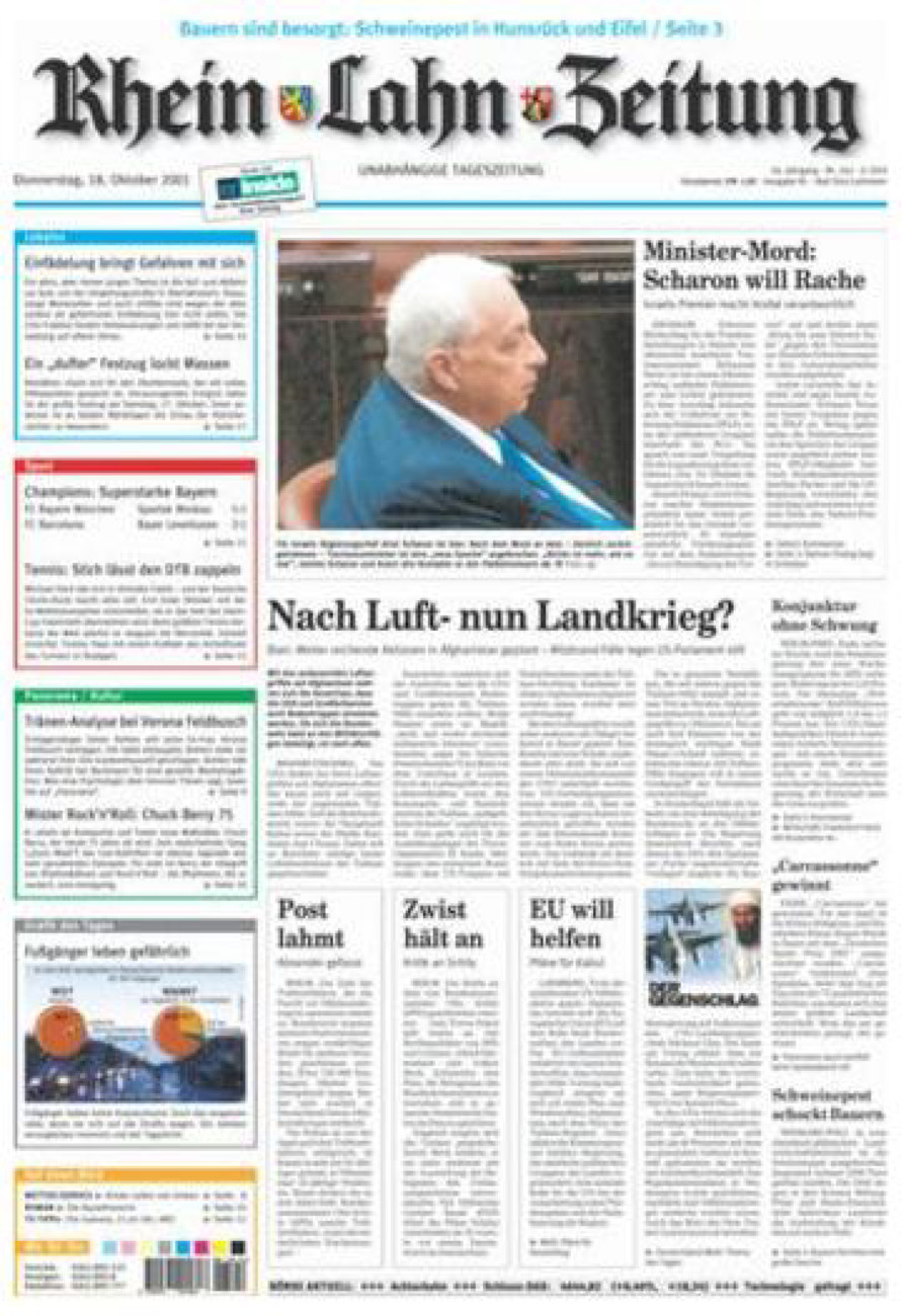 Rhein-Lahn-Zeitung vom Donnerstag, 18.10.2001