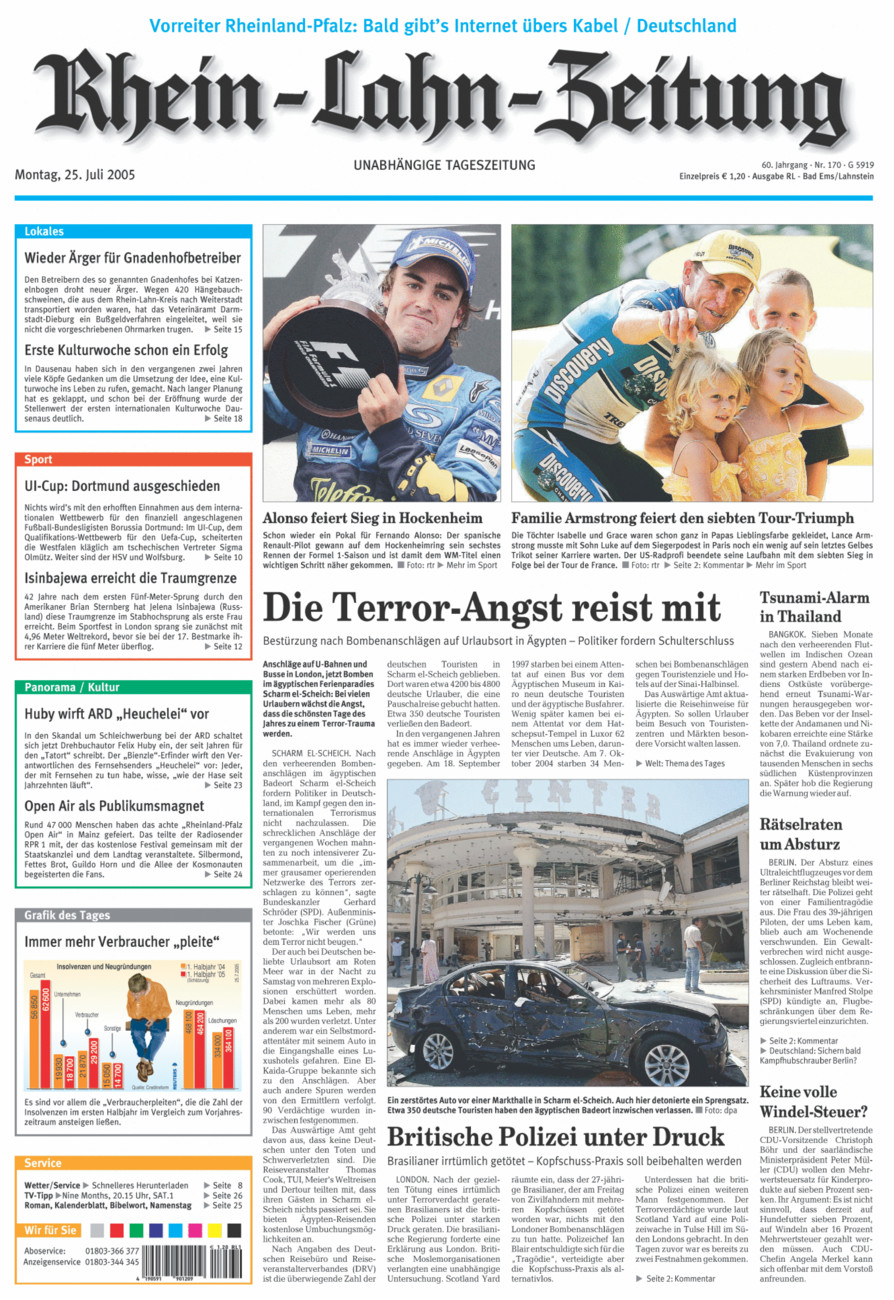 Rhein-Lahn-Zeitung vom Montag, 25.07.2005