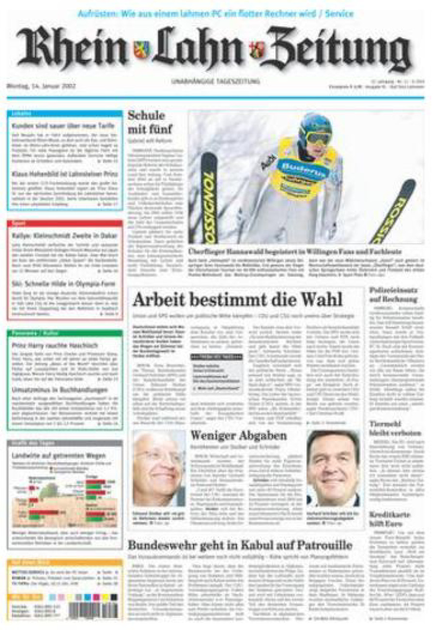 Rhein-Lahn-Zeitung vom Montag, 14.01.2002
