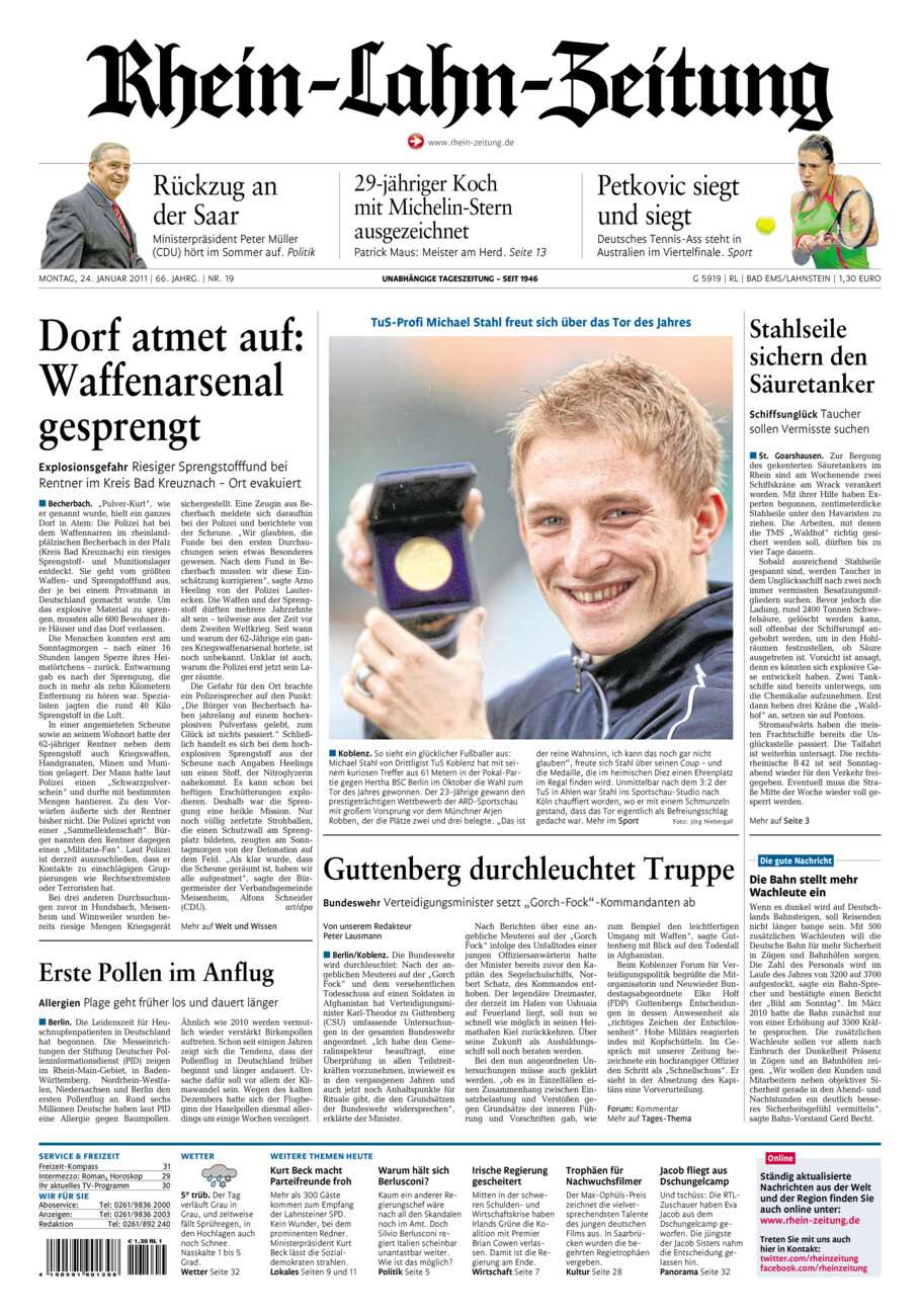Rhein-Lahn-Zeitung vom Montag, 24.01.2011