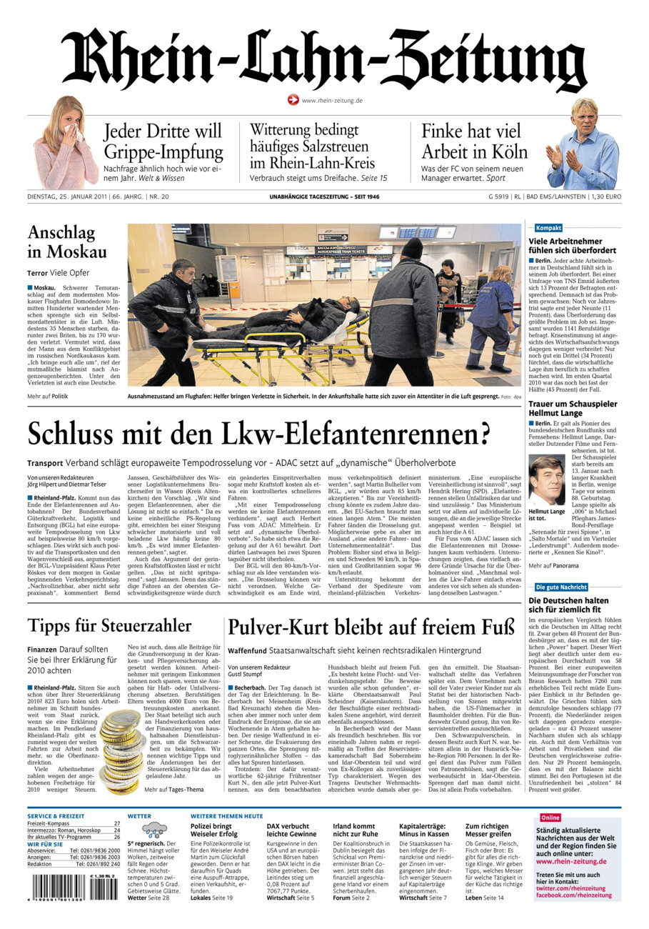 Rhein-Lahn-Zeitung vom Dienstag, 25.01.2011