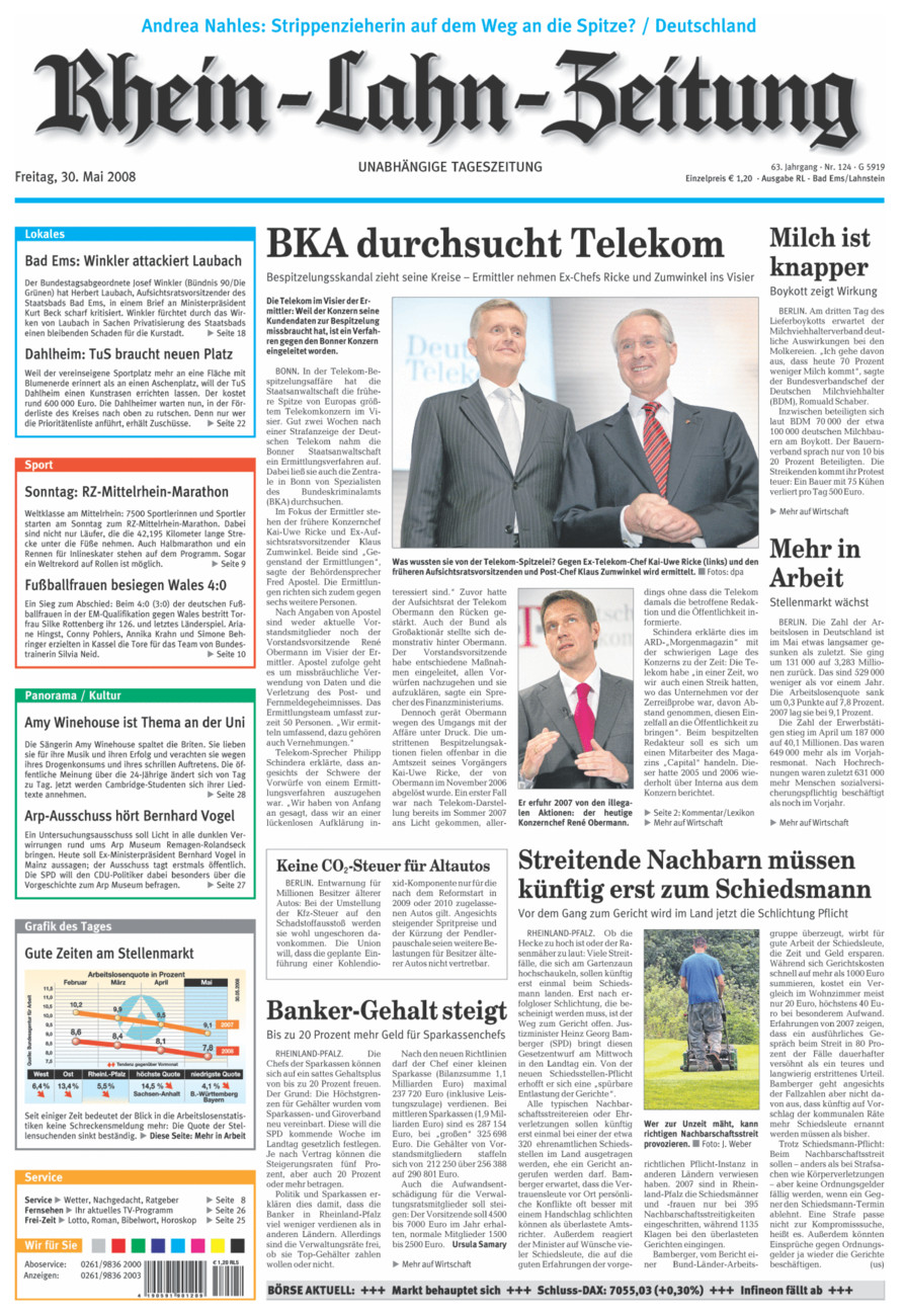 Rhein-Lahn-Zeitung vom Freitag, 30.05.2008