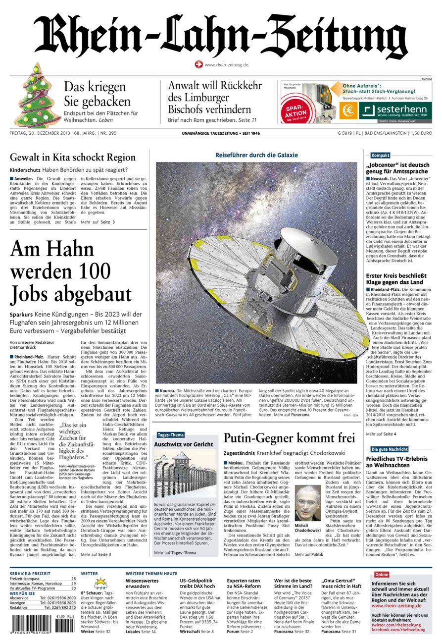 Rhein-Lahn-Zeitung vom Freitag, 20.12.2013