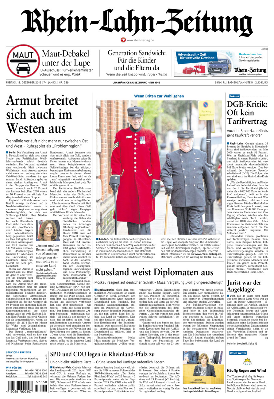 Rhein-Lahn-Zeitung vom Freitag, 13.12.2019